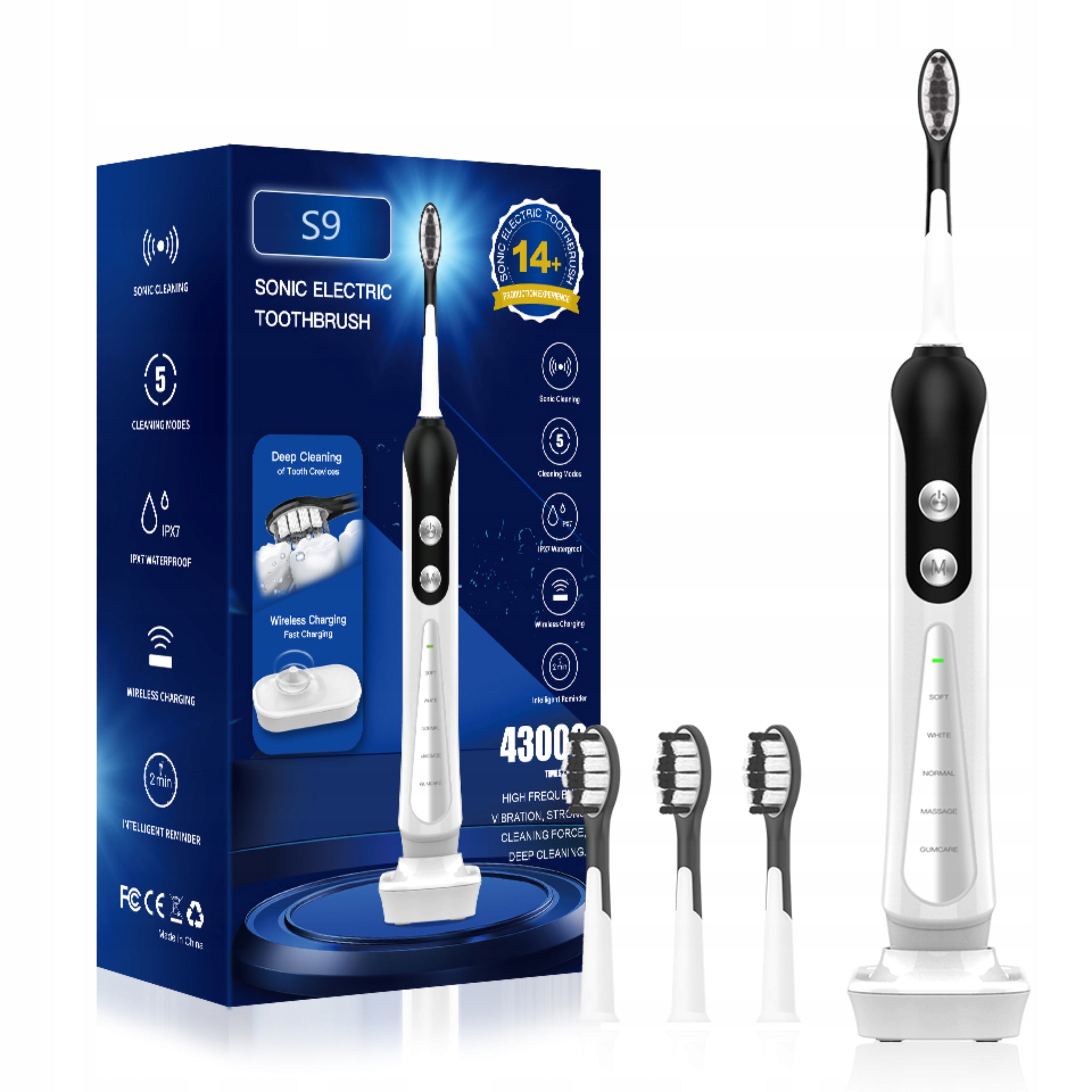 ELECTRIC TOOTHBRUSH WIRELESS WATERPROOF SONIC
