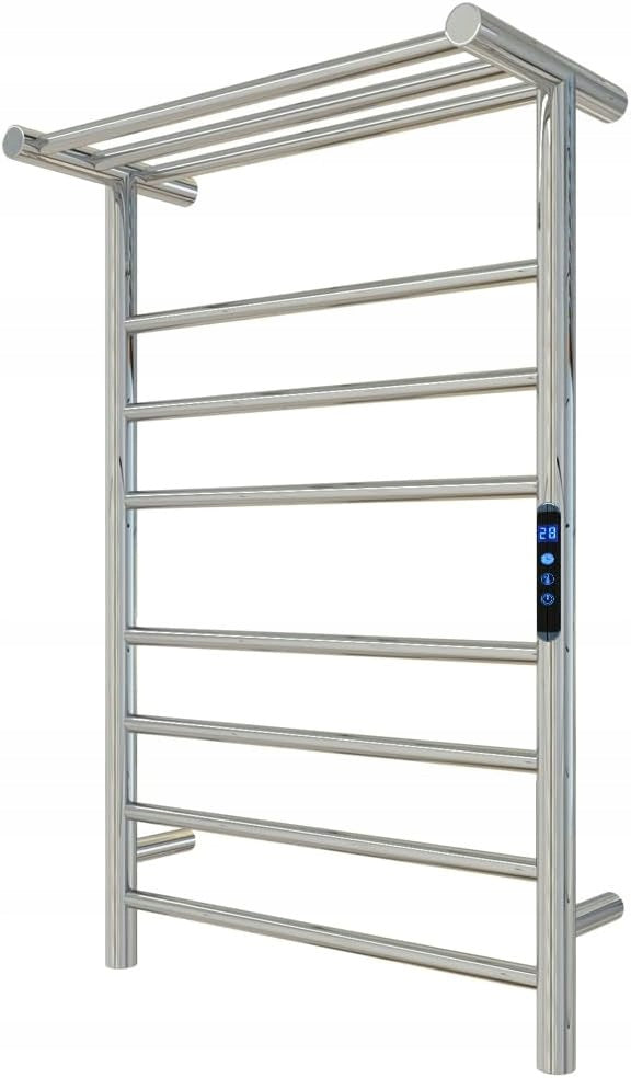 ELECTRIC TOWEL HEATER LED WIFI 10 RODS REMOTE CONTROL INOX CHROME