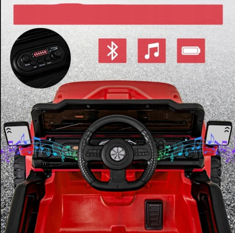 ELECTRIC TRACTOR OFF-ROAD VEHICLE – RED | 12 V | REMOTE CONTROL 2.4G | LED | MP3 Manufacturer code TQ10413DE-WH