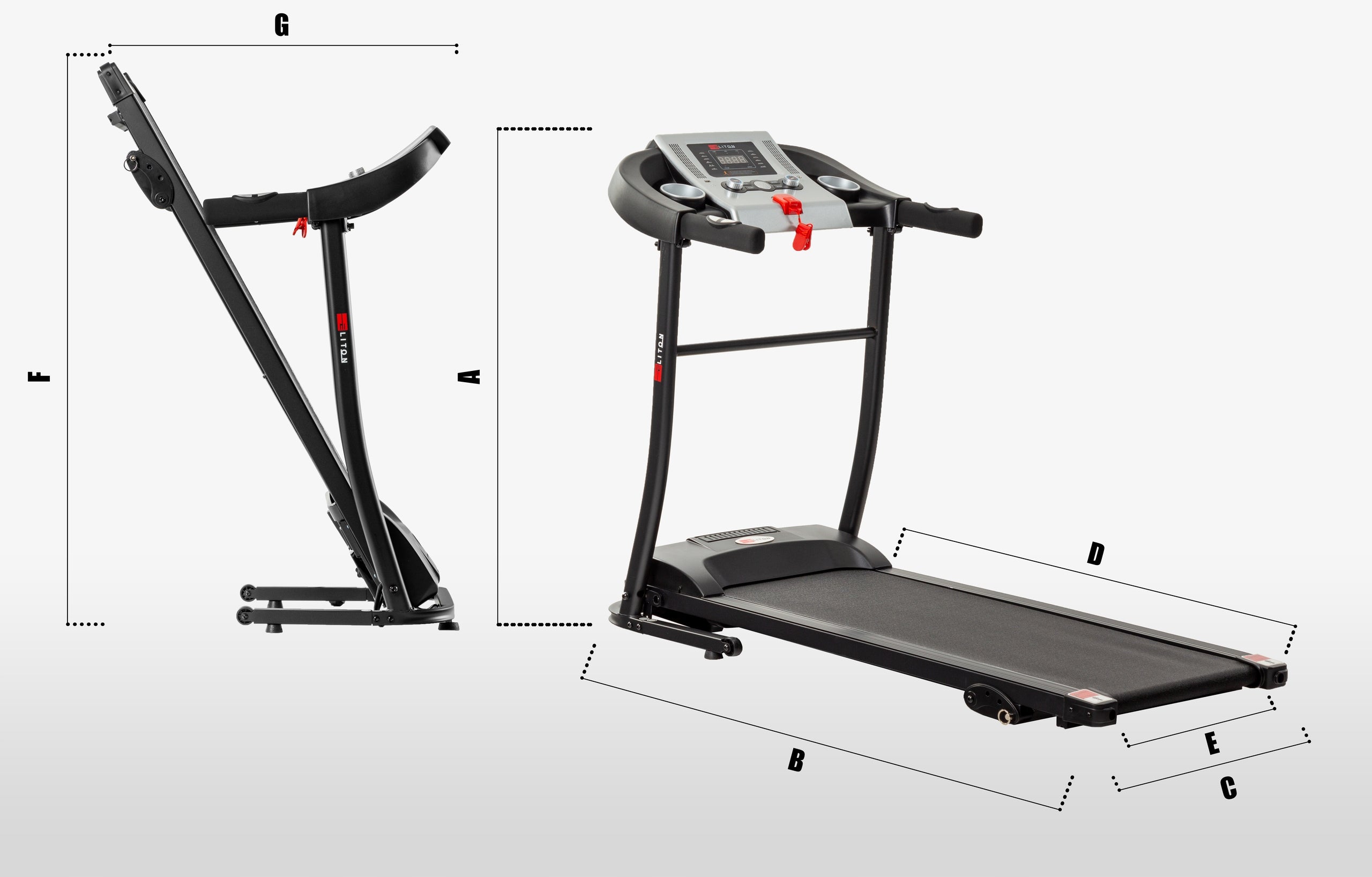 ELECTRIC TREADMILL ELITON 120kg 12km/h LED Additional features safety key display