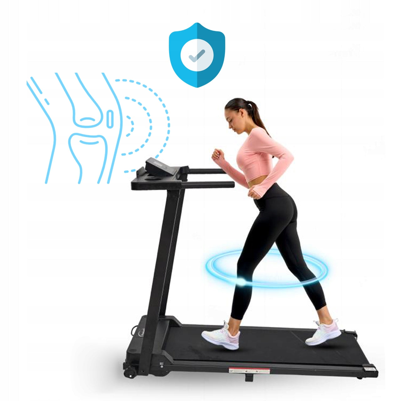 ELECTRIC TREADMILL FOLDING 12 PROGRAMS HOME TRAINING RUNNING UP TO 8KM/H Maximum user weight 135 kg