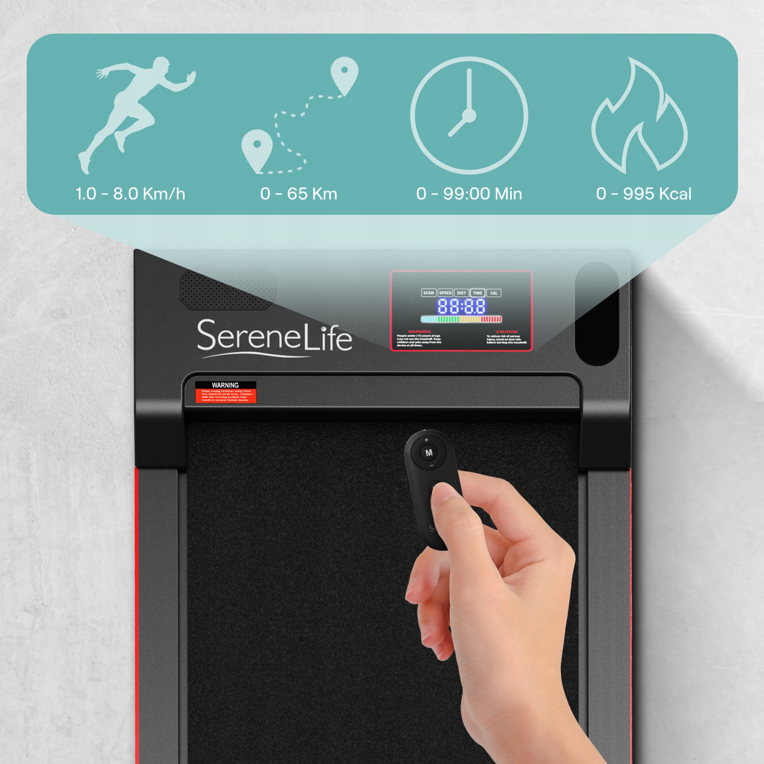 ELECTRIC TREADMILL FOLDING FOR WALKING PAD SERENELIFE Brand Serenelife