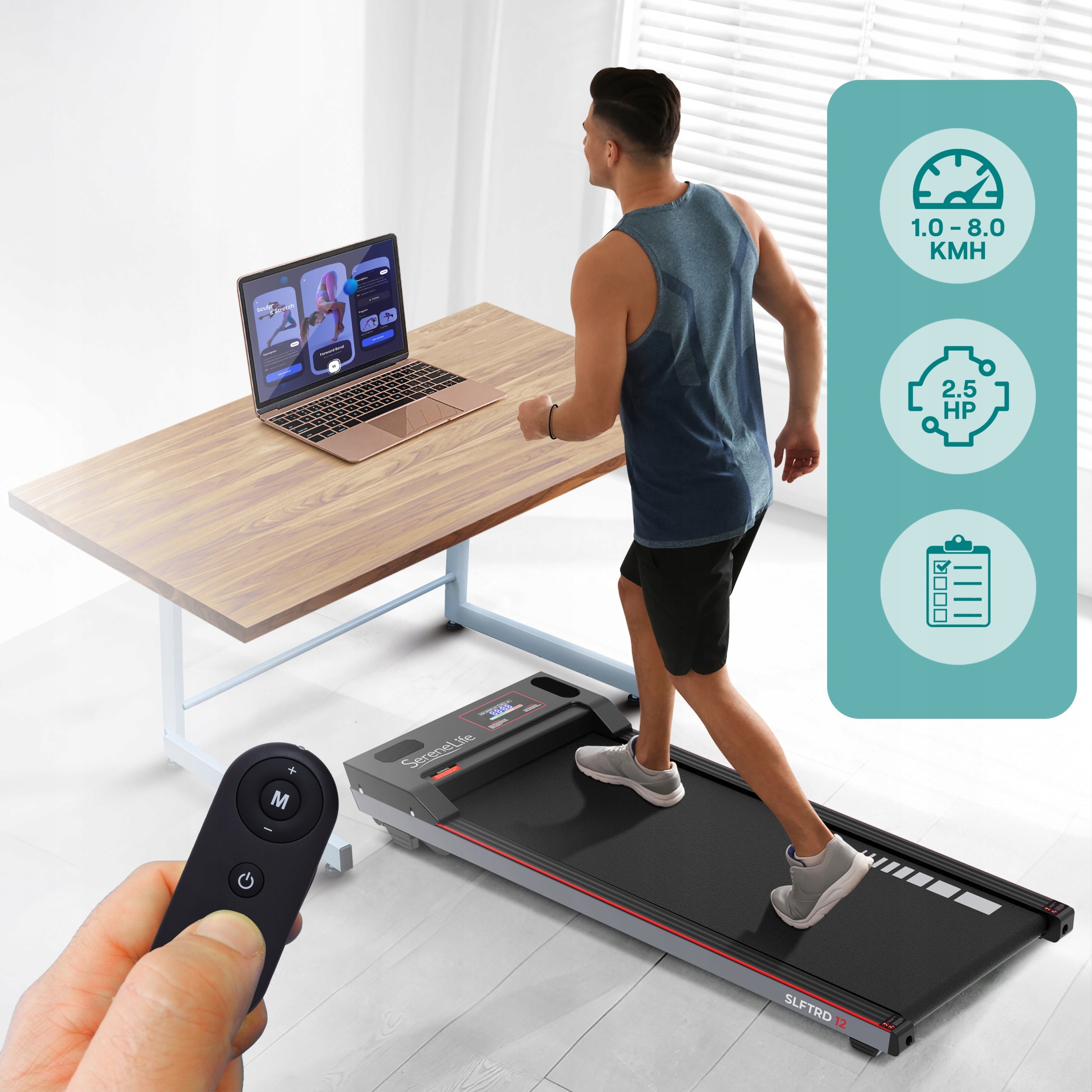 ELECTRIC TREADMILL FOLDING FOR WALKING PAD SERENELIFE EAN (GTIN) 0842893168074