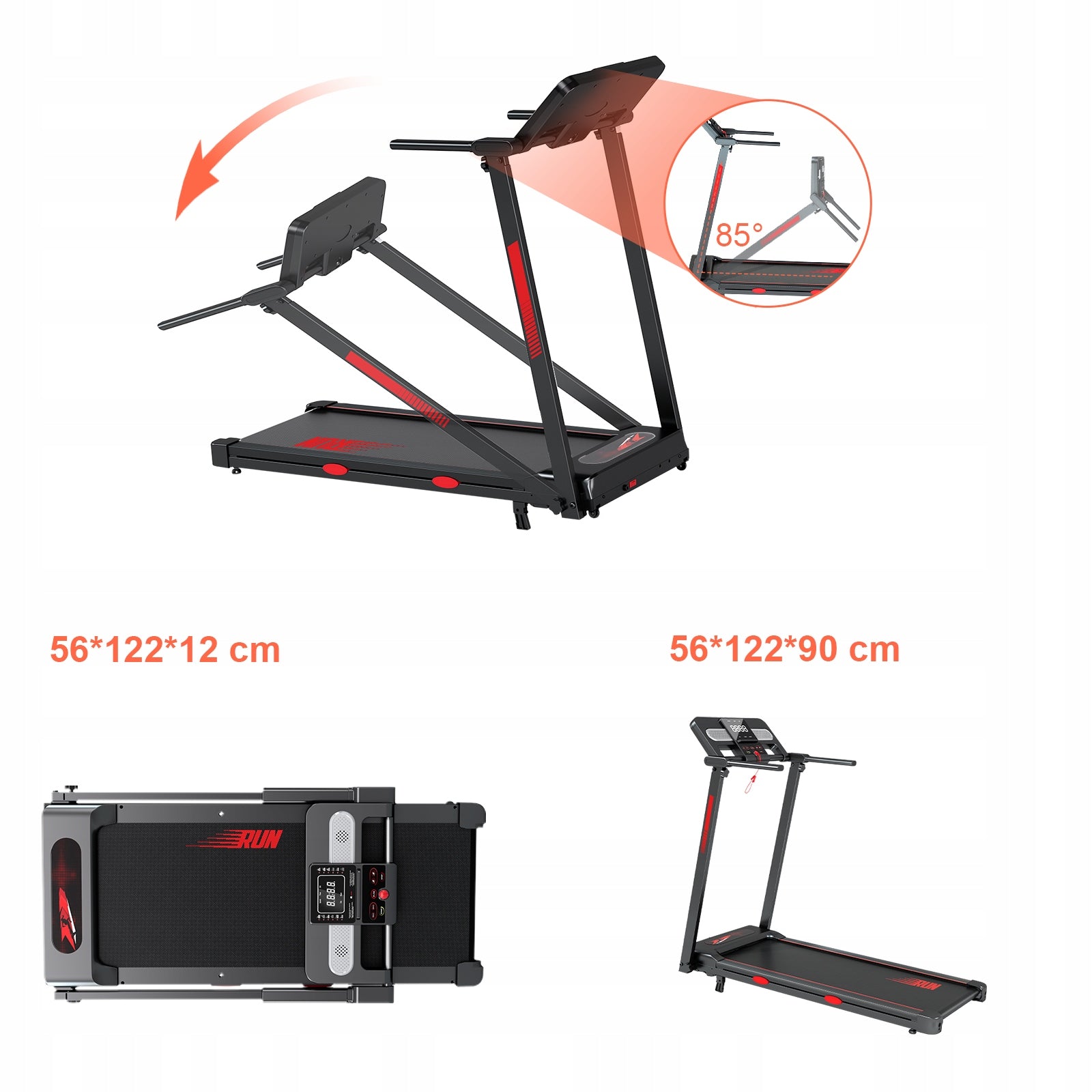 ELECTRIC TREADMILL FOLDING HOME TREADMILL MAXIMUM SPEED: 14 KM/H Maximum user weight 150 kg