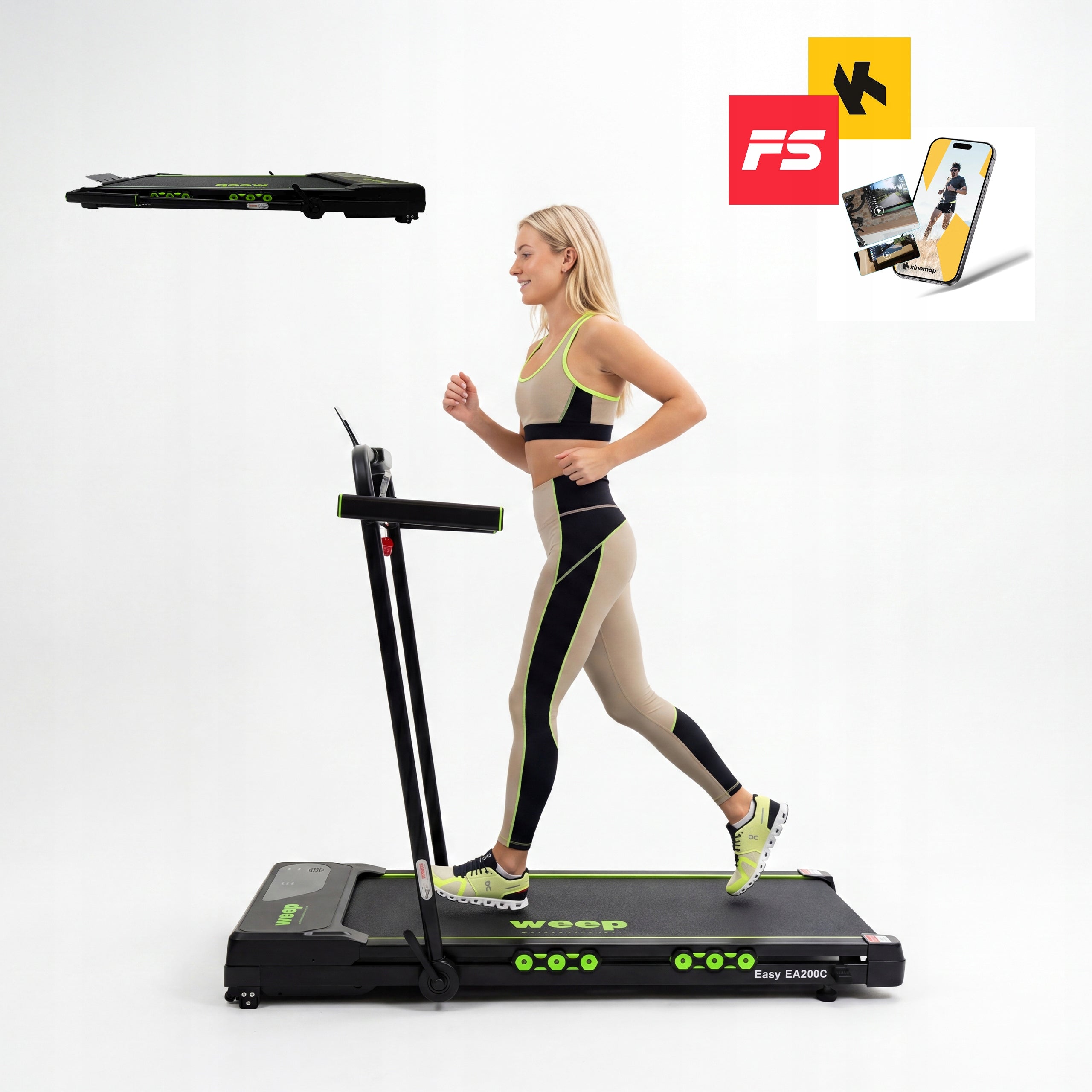 ELECTRIC TREADMILL FOLDING UNDER THE BED WEEP ADJUSTABLE ANGLE INCLINATION. 12km/h Packaging status original