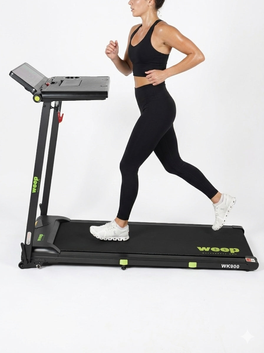 ELECTRIC TREADMILL FOLDING WEEP WORK 2 DEGREES INCLINE. FOR LAPTOP 12km/h Measurements training duration distance speed burned calories