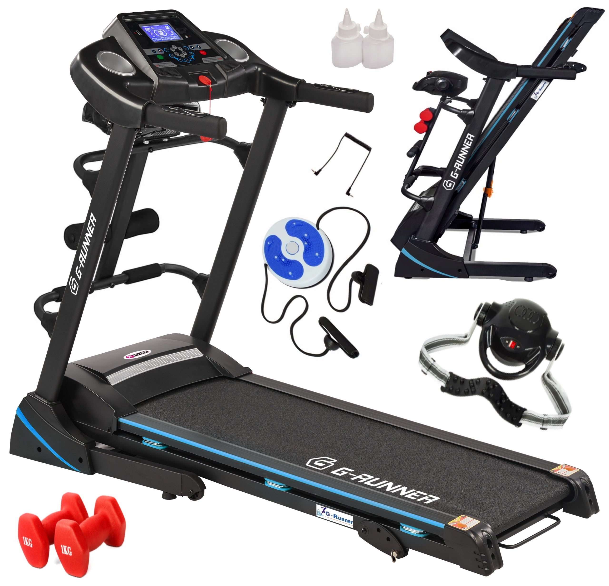 ELECTRIC TREADMILL G-RUNNER 420 DUMBBELL MASSAGER USB SHOCK ABSORPTION SPEAKERS