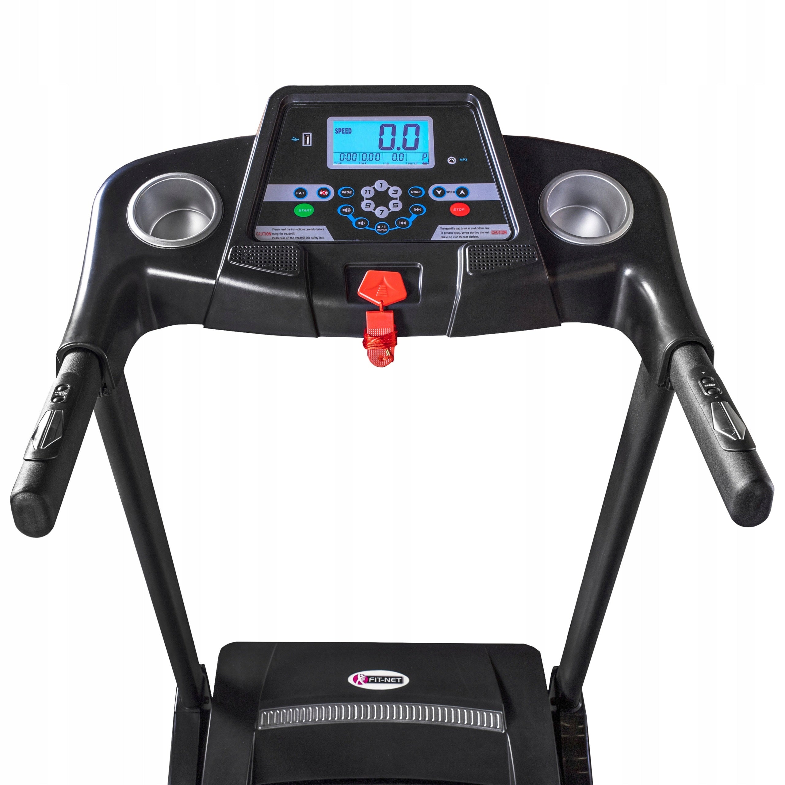 ELECTRIC TREADMILL G-RUNNER 420 HOME SHOCK ABSORPTION USB FOLDABLE SPEAKERS Additional features speakers keyboard shortcuts safety key transport wheels place for water bottle place for mobile phone/tablet foldable training programs tilt angle adjustment touch sensors USB port display