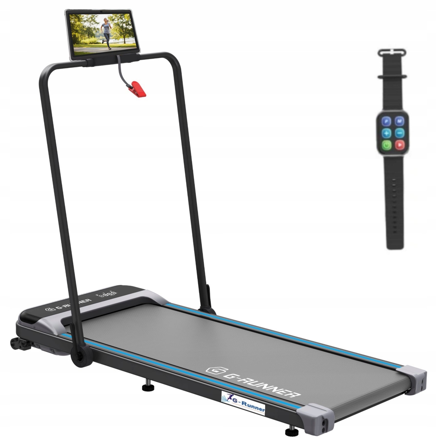 ELECTRIC TREADMILL G-RUNNER 460 FOLDING UNDER BED WALKINGPAD -2w1 12km/h Measurements training duration distance speed