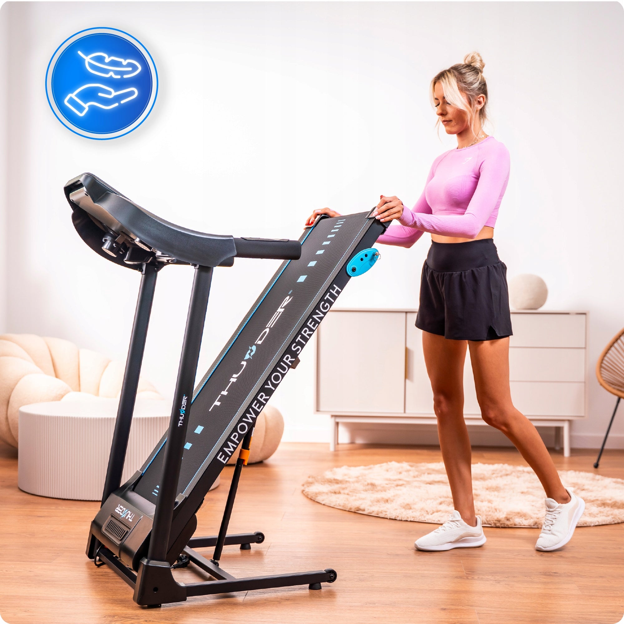 ELECTRIC TREADMILL G8000 HOME TILT ADJUSTMENT FOLDING SHOCK ABSORPTION Maximum user weight 110 kg