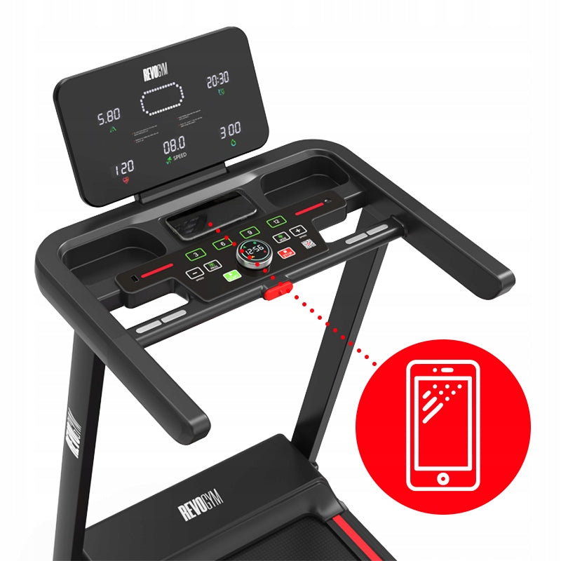 ELECTRIC TREADMILL HOME TRAINING FOLDING RUN 16 KM/H 140 KG BLUETOOTH Brand REVOGYM