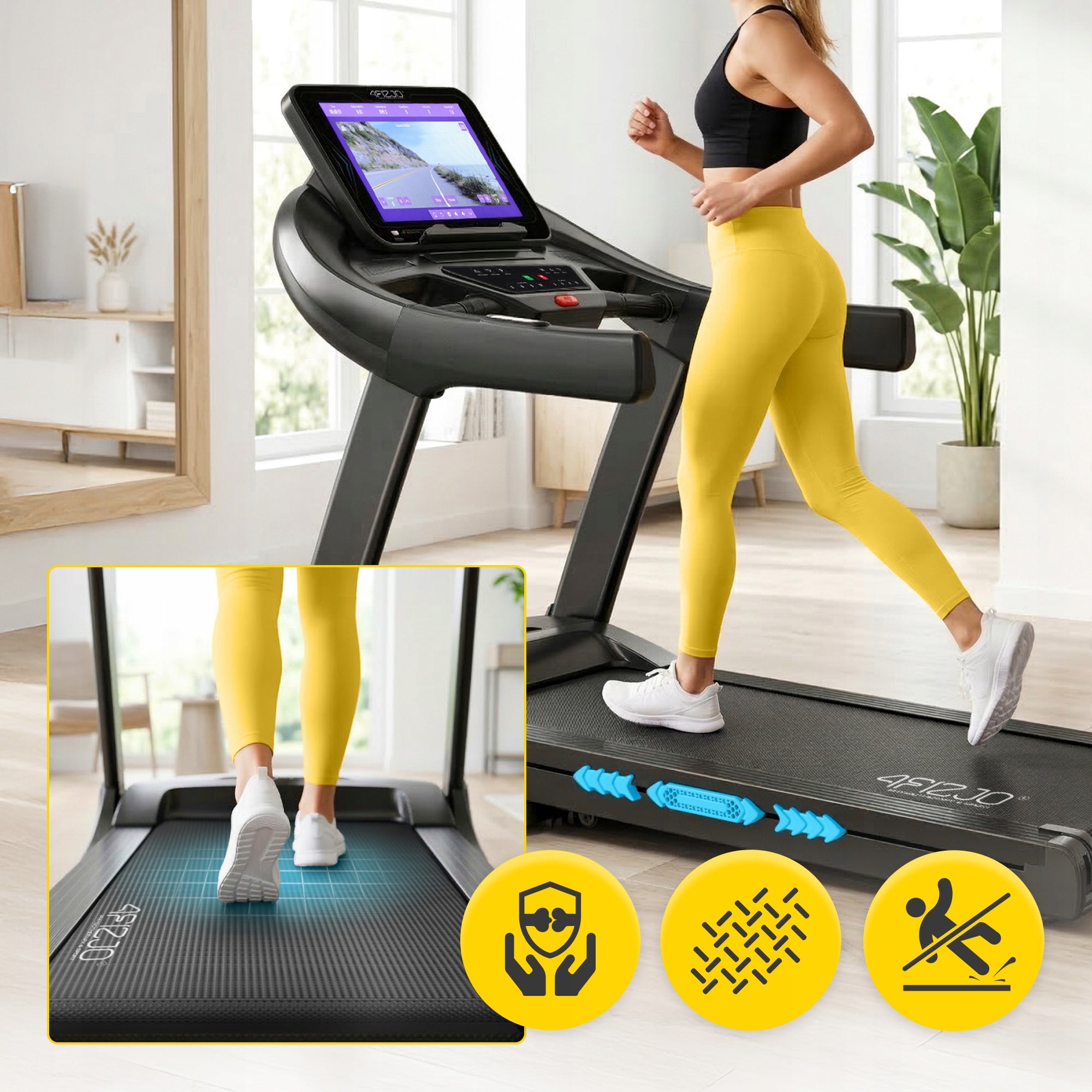 ELECTRIC TREADMILL TRAINING FOR RUNNING WALKING HOME FOLDING EVO S Brand 4FIZJO