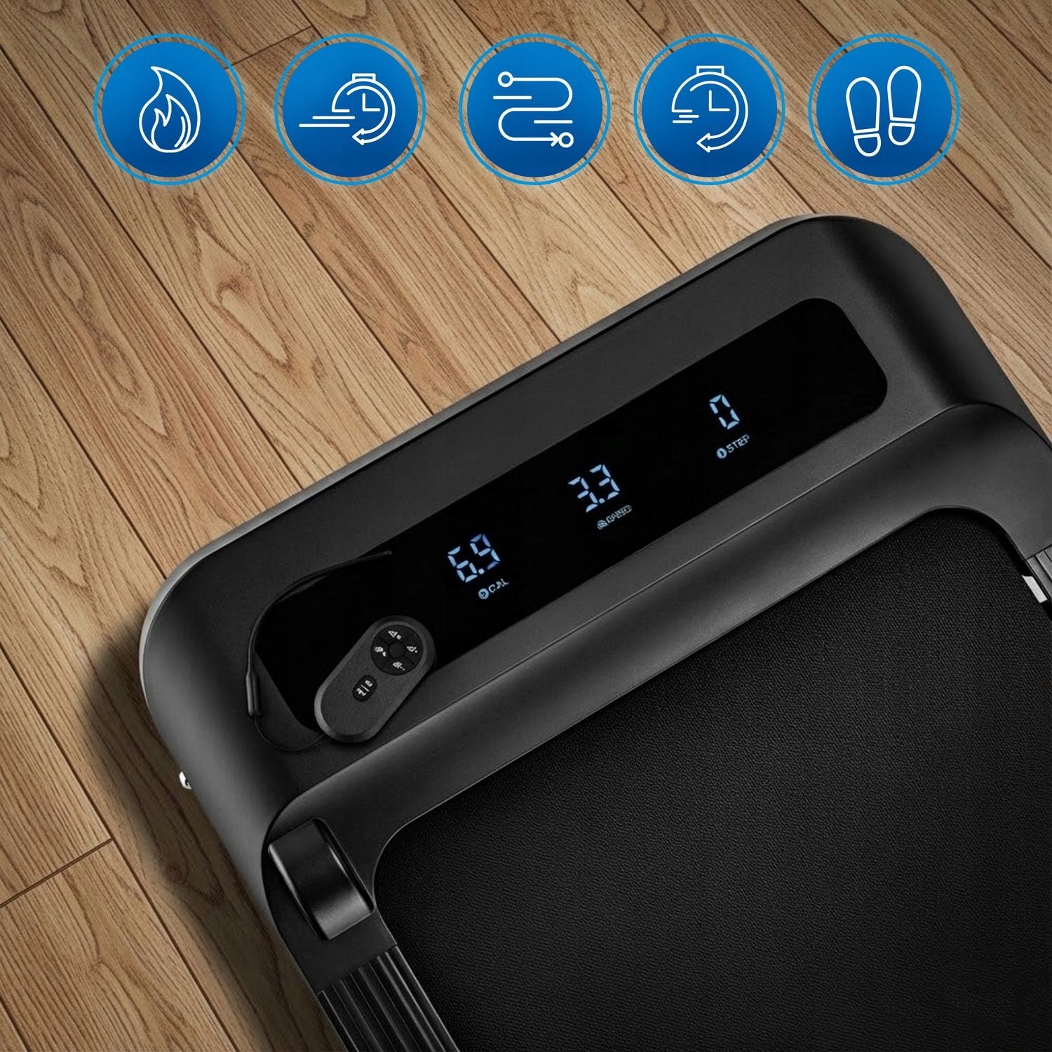 ELECTRIC TREADMILL UNDER THE WALKING DESK SLOPE GYMTEK Additional features transport wheels tilt angle adjustment display