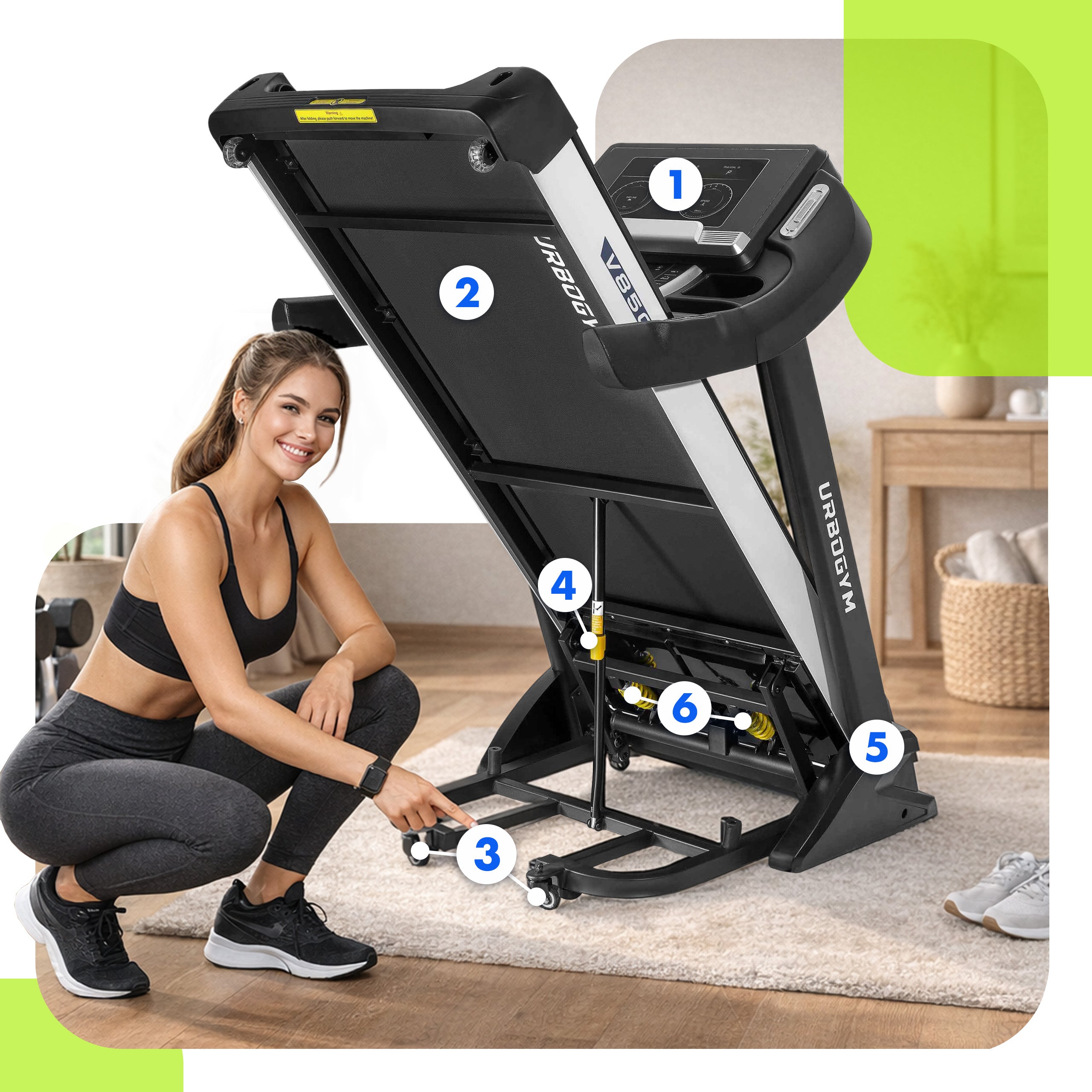 ELECTRIC TREADMILL V850S 20km/h LCD LARGE BELT 58 Manufacturer code 5904906085558
