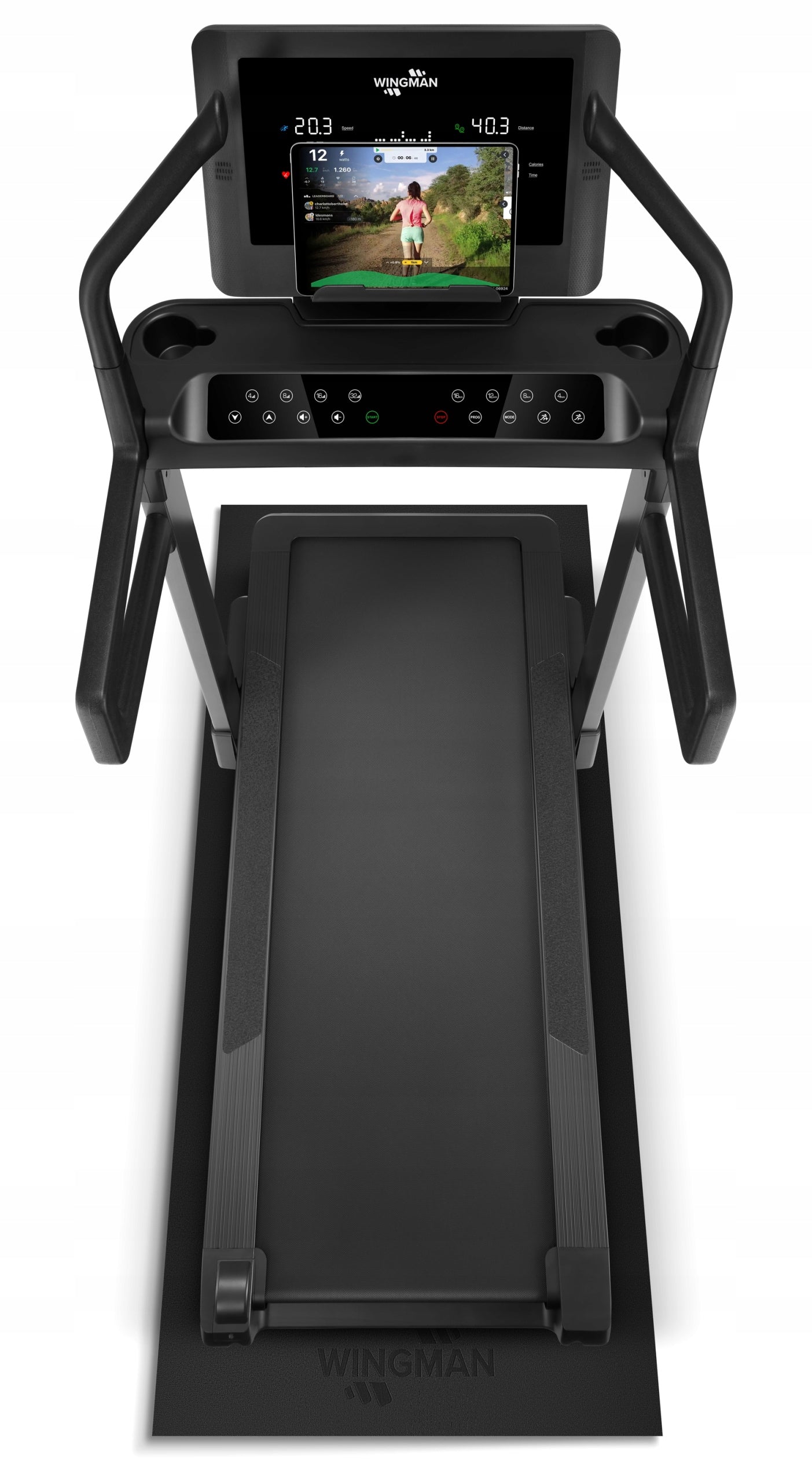 ELECTRIC TREADMILL WINGMAN TRX20 ULTRA | 20km/h | -3 +40% | CLIMBING Measurements training duration distance number of steps speed pulse burned calories