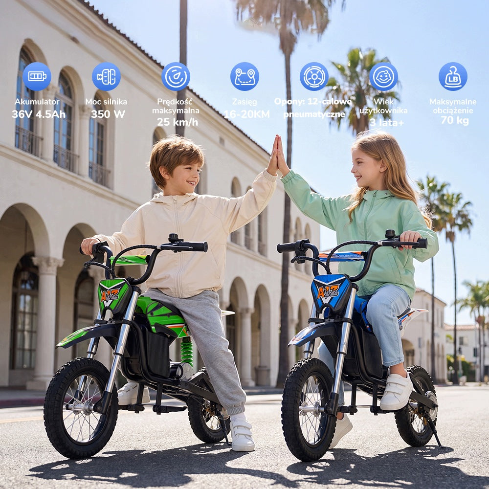 ELECTRIC VEHICLES FOR CHILDREN MOTORCYCLES FOR 70KG TO 19-22KM 36V4.5AH 350W Packaging status original