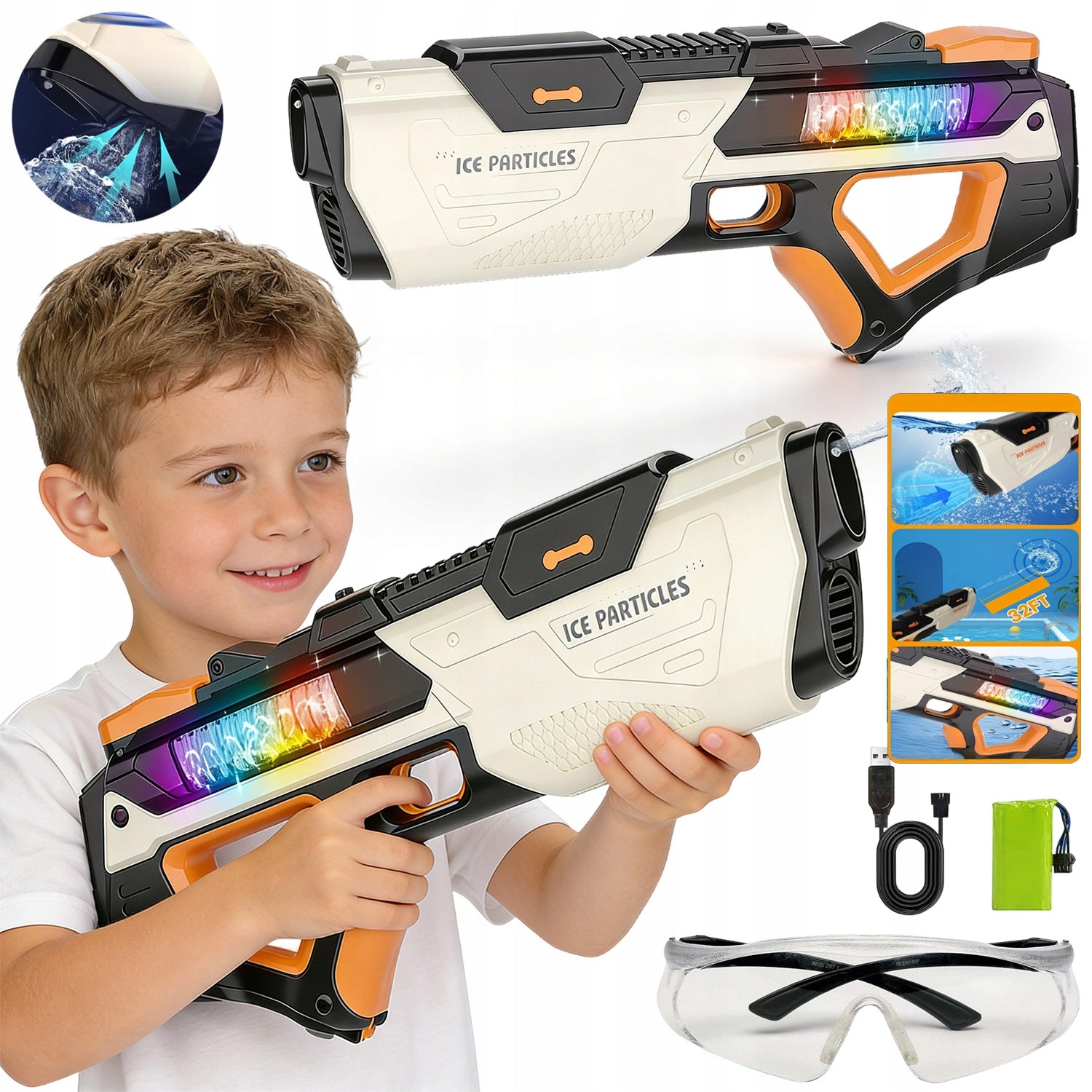 ELECTRIC WATER GUN AUTOMATIC RIFLE FOR KIDS WATERPROOF