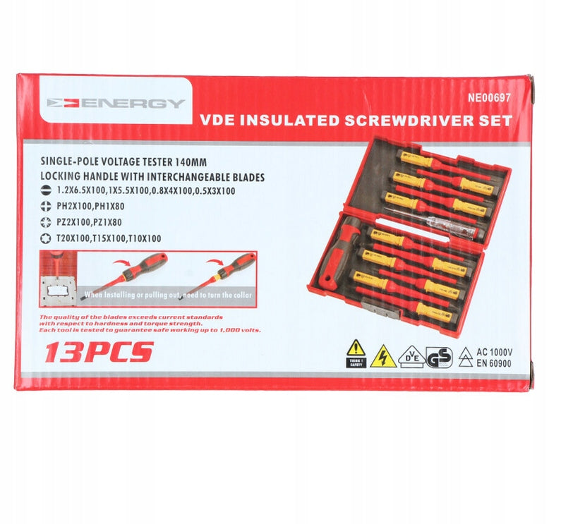 ELECTRICIAN SCREWDRIVERS INSULATED SET 13 NE00697 Manufacturer code NE00697
