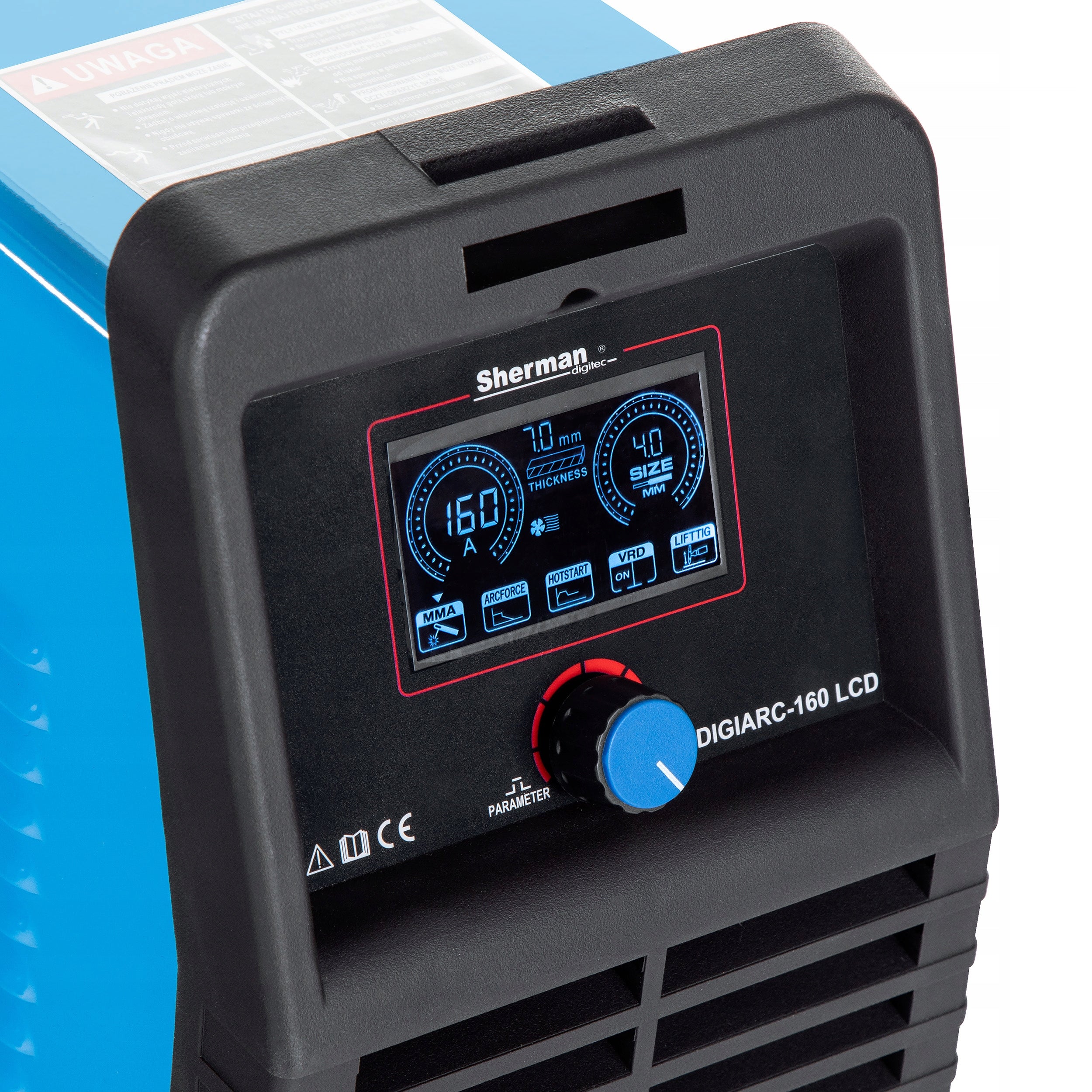 ELECTRODE INVERTER WELDING MACHINE SHERMAN DIGIARC 160 LCD MMA TIG 230V 160A Brand Sherman