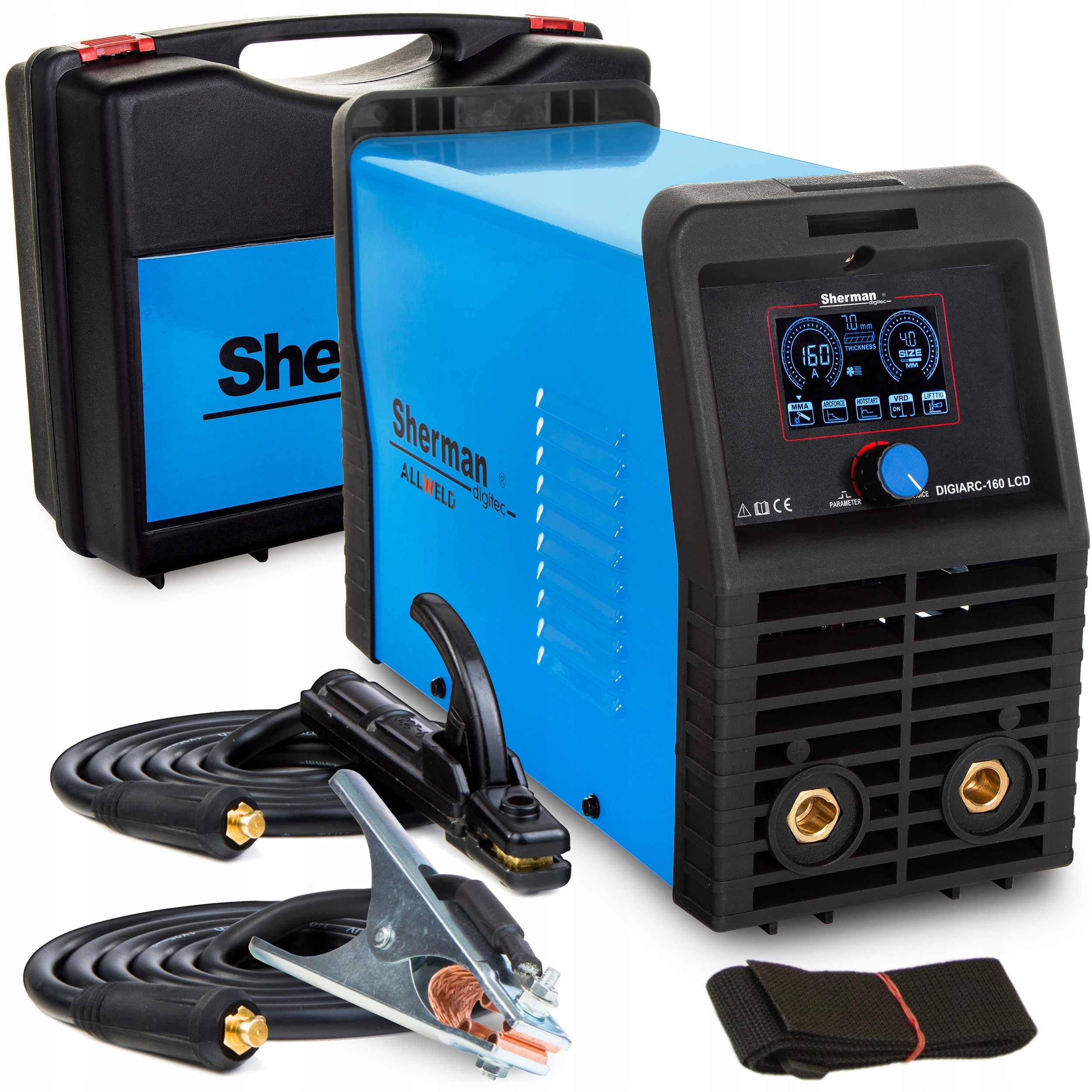 ELECTRODE INVERTER WELDING MACHINE SHERMAN DIGIARC 160 LCD MMA TIG 230V 160A