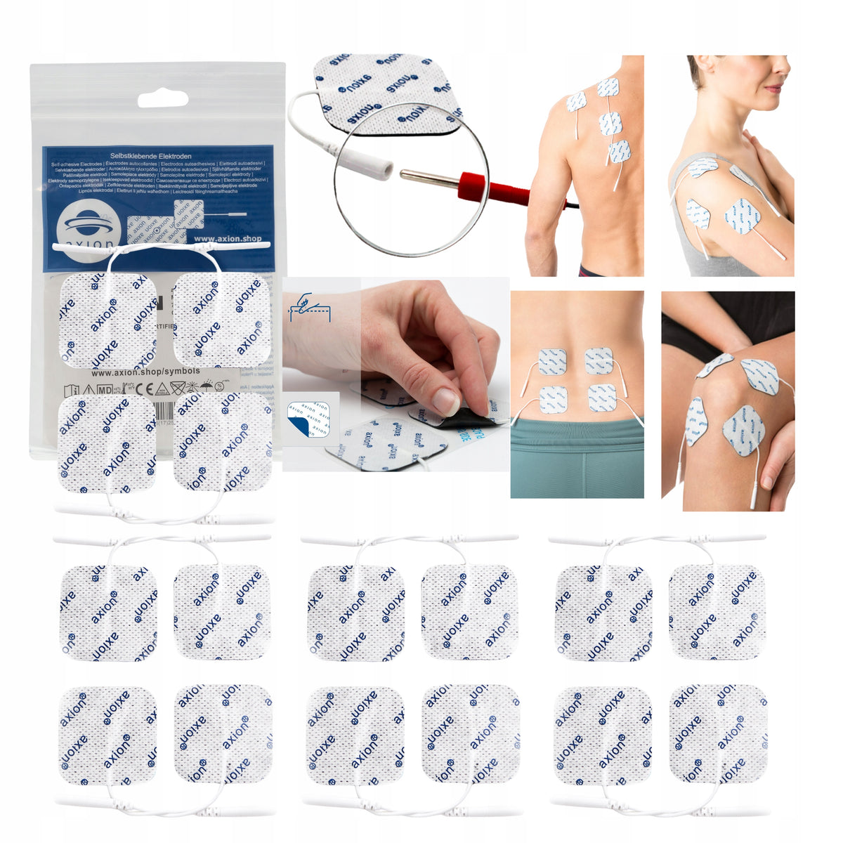 ELECTRODES TENS EMS 5x5cm for electrostimulation self-adhesive gel 16 pcs. Medical device yes