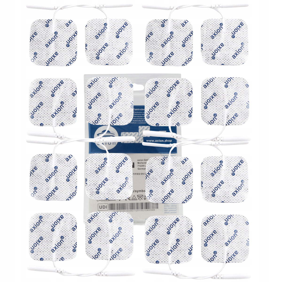 ELECTRODES TENS EMS 5x5cm for electrostimulation self-adhesive gel 16 pcs. Packaging status original