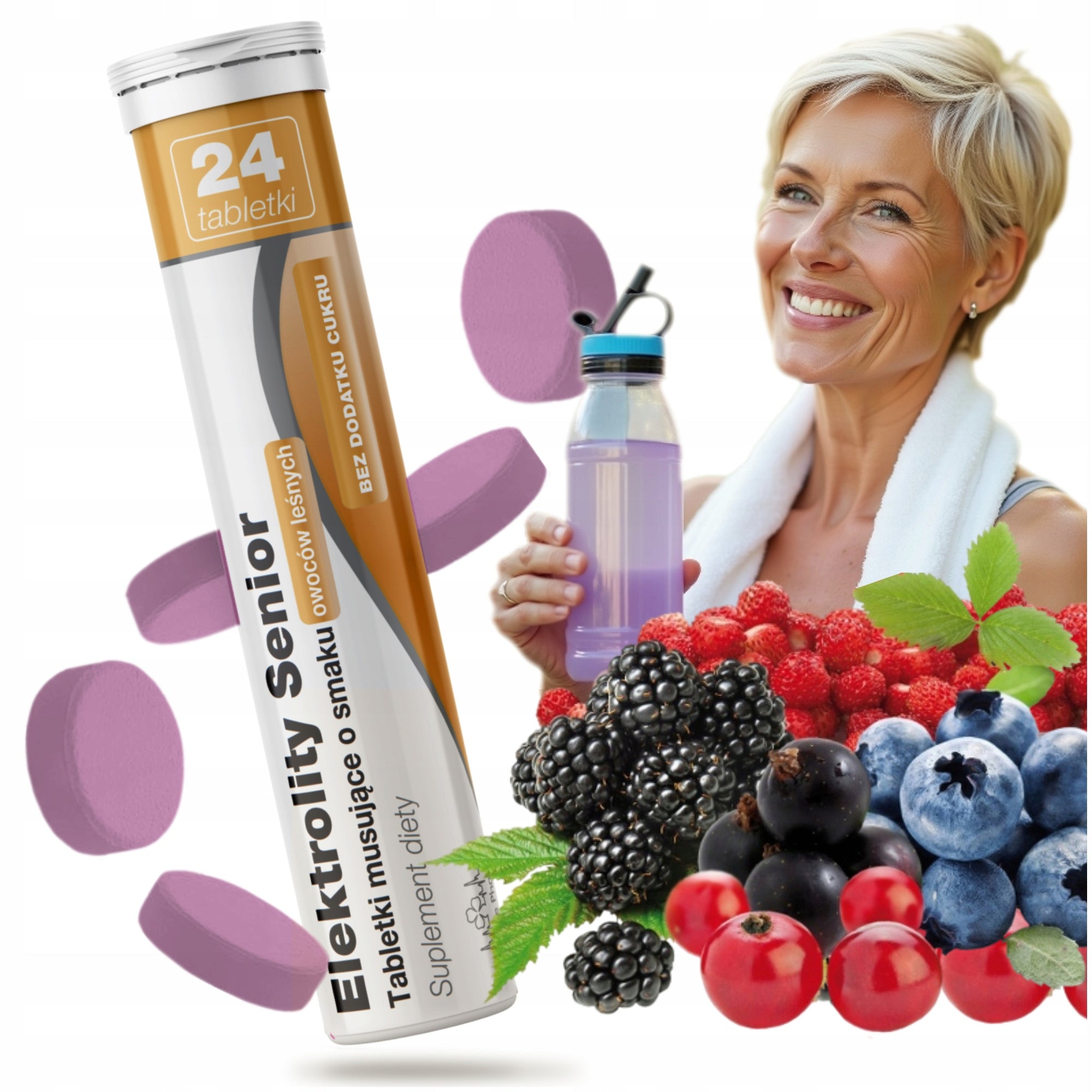 ELECTROLYTES SENIOR WITHOUT SUGAR 24 effervescent tablets Sodium Potassium Magnesium Vitamins