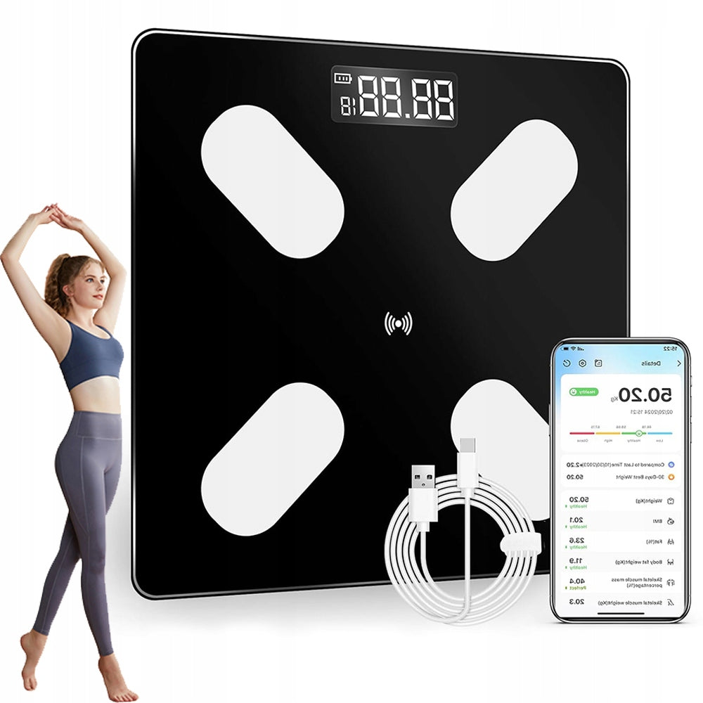 ELECTRONIC BATHROOM SCALE MEASUREMENT OF BODY WEIGHT, BMI AND BODY FAT