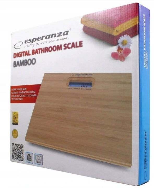 ELECTRONIC BATHROOM SCALE UP TO 180KG BAMBOO Kind electronic