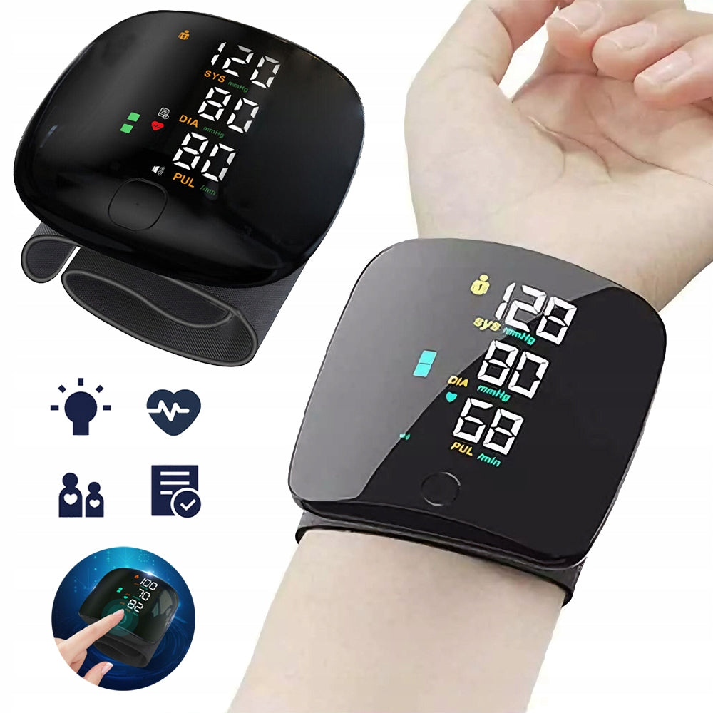 ELECTRONIC BLOOD PRESSURE MONITOR WRIST BATTERY ARRHYTHMIA CASE LCD PL Packaging status original