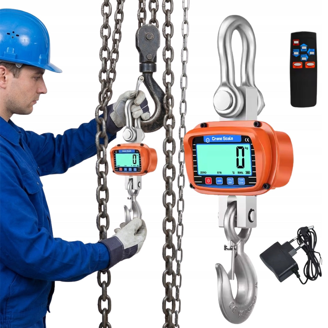 ELECTRONIC HANGING CRANE HOOK SCALE 3000KG SUSPENDED STORAGE 3T