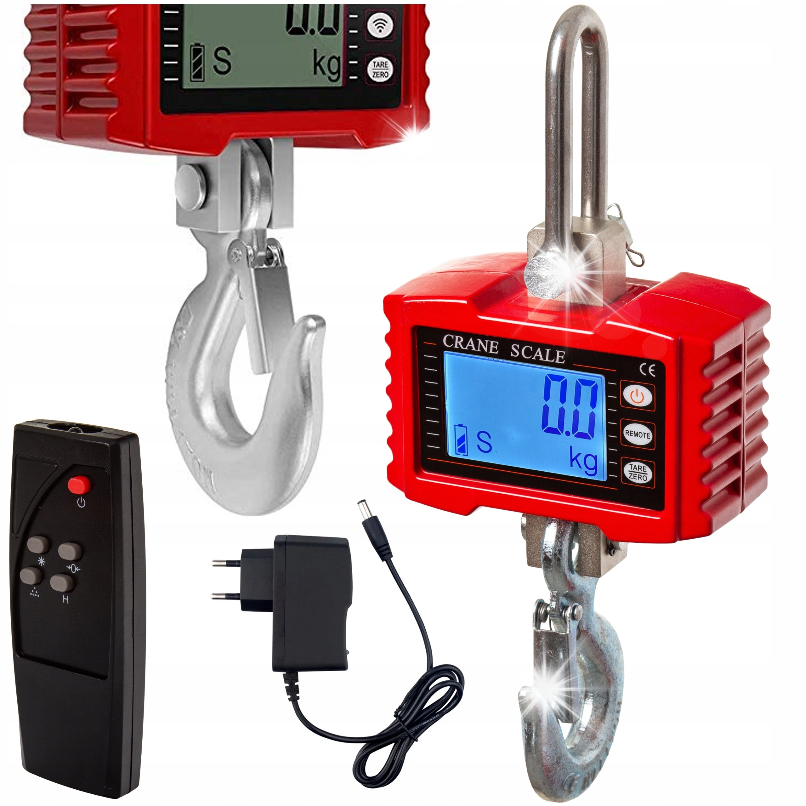 ELECTRONIC HOOK SCALE 1000KG WITH REMOTE CONTROL AND CHARGER MAR-POL M90167