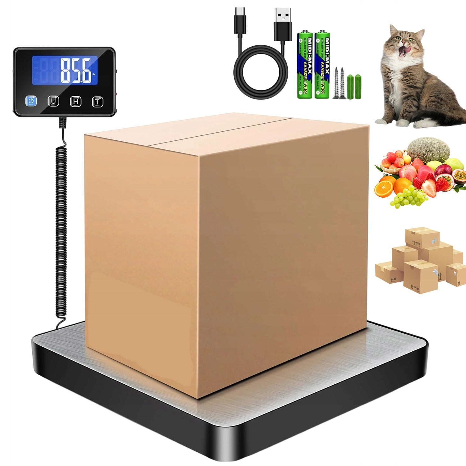ELECTRONIC PLATFORM SCALE LARGE LIFTING CAPACITY 200 KG FOR WEIGHING GOODS