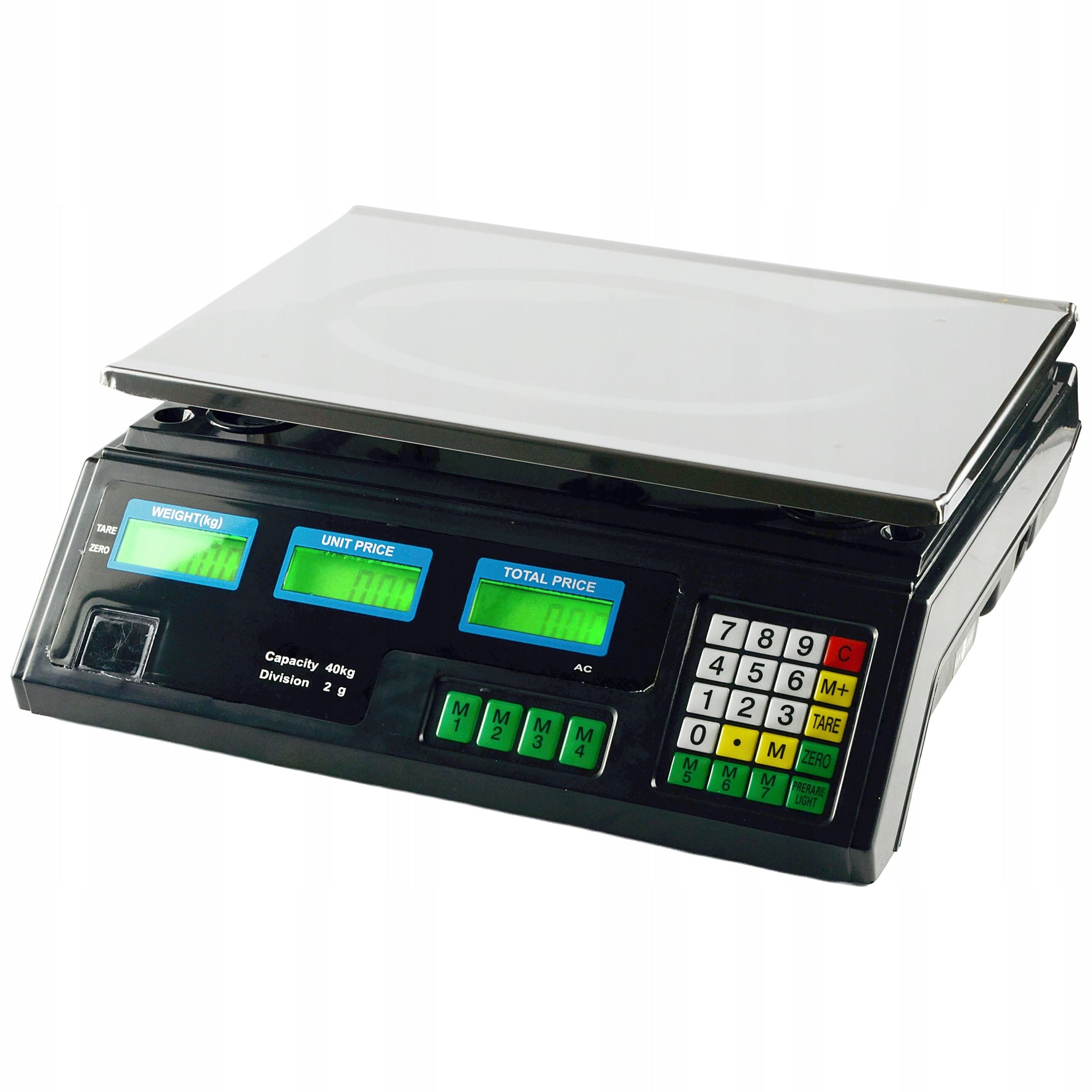 ELECTRONIC PROFESSIONAL SHOP SCALE BLACK 40KG LCD BATTERY Manufacturer code 51010