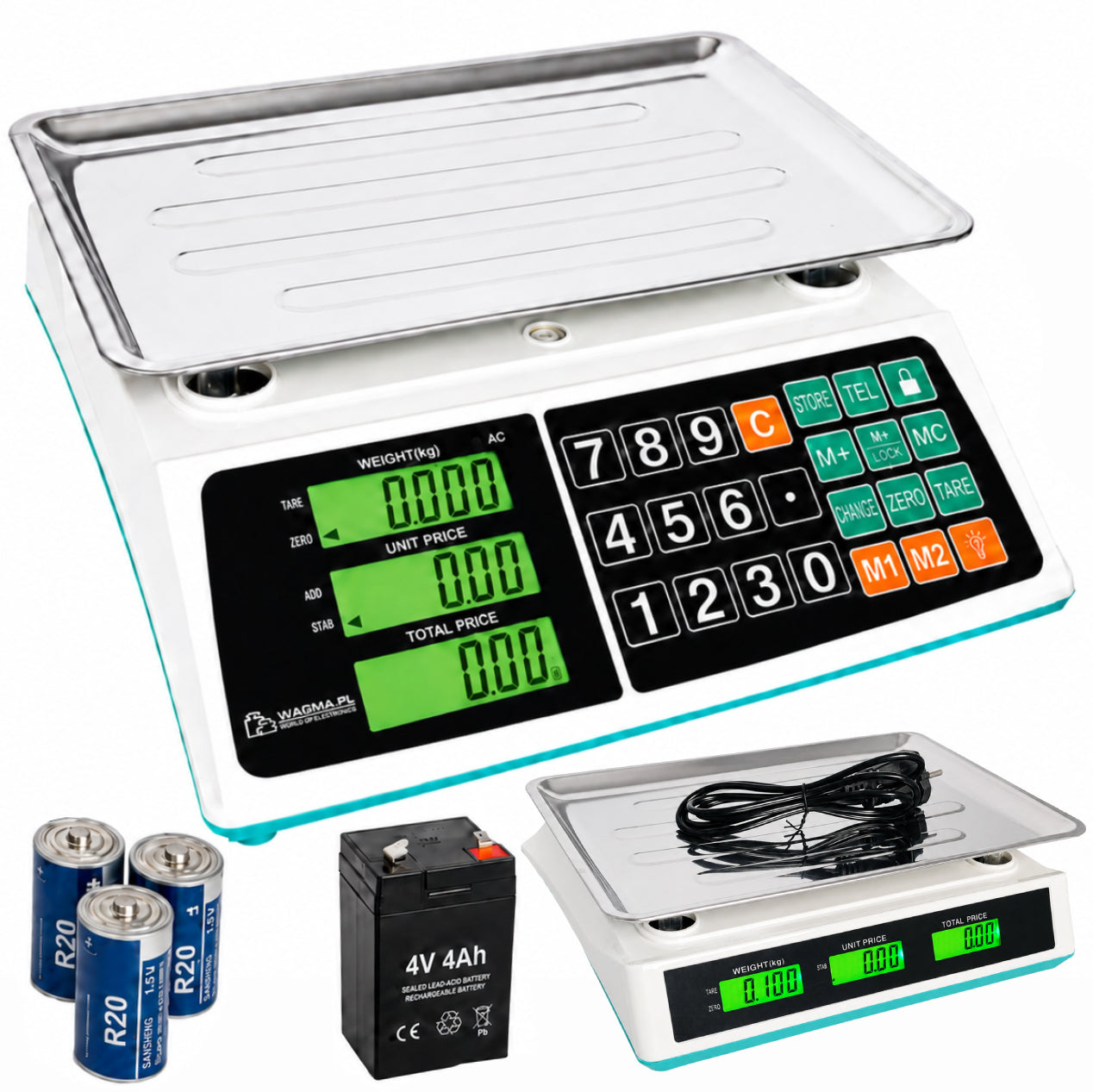 ELECTRONIC SCALE 40kg/2g BATTERY + STORAGE STORE BATTERIES
