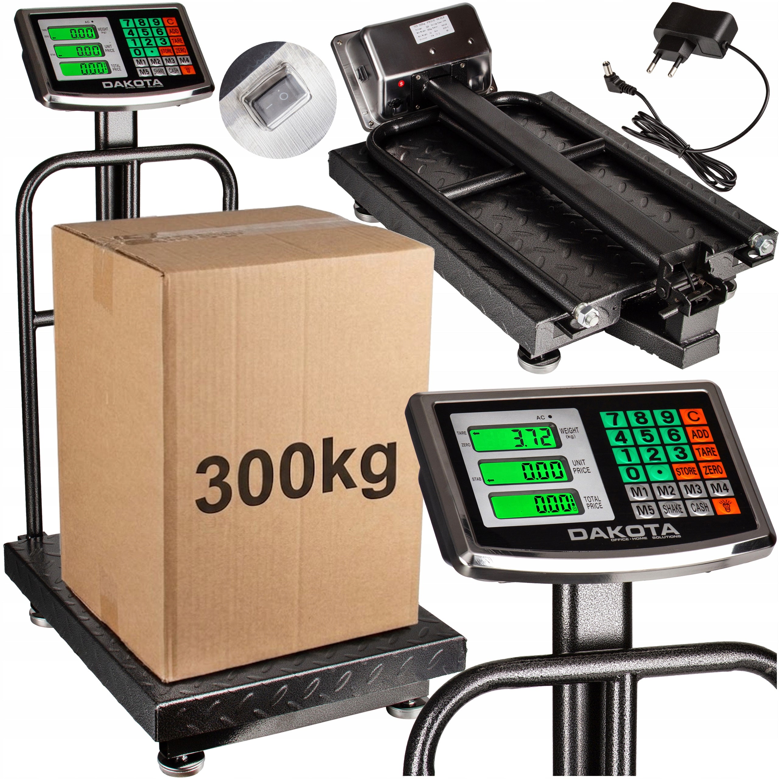 ELECTRONIC SCALE WAREHOUSE PLATFORM BATTERY LCD 300KG