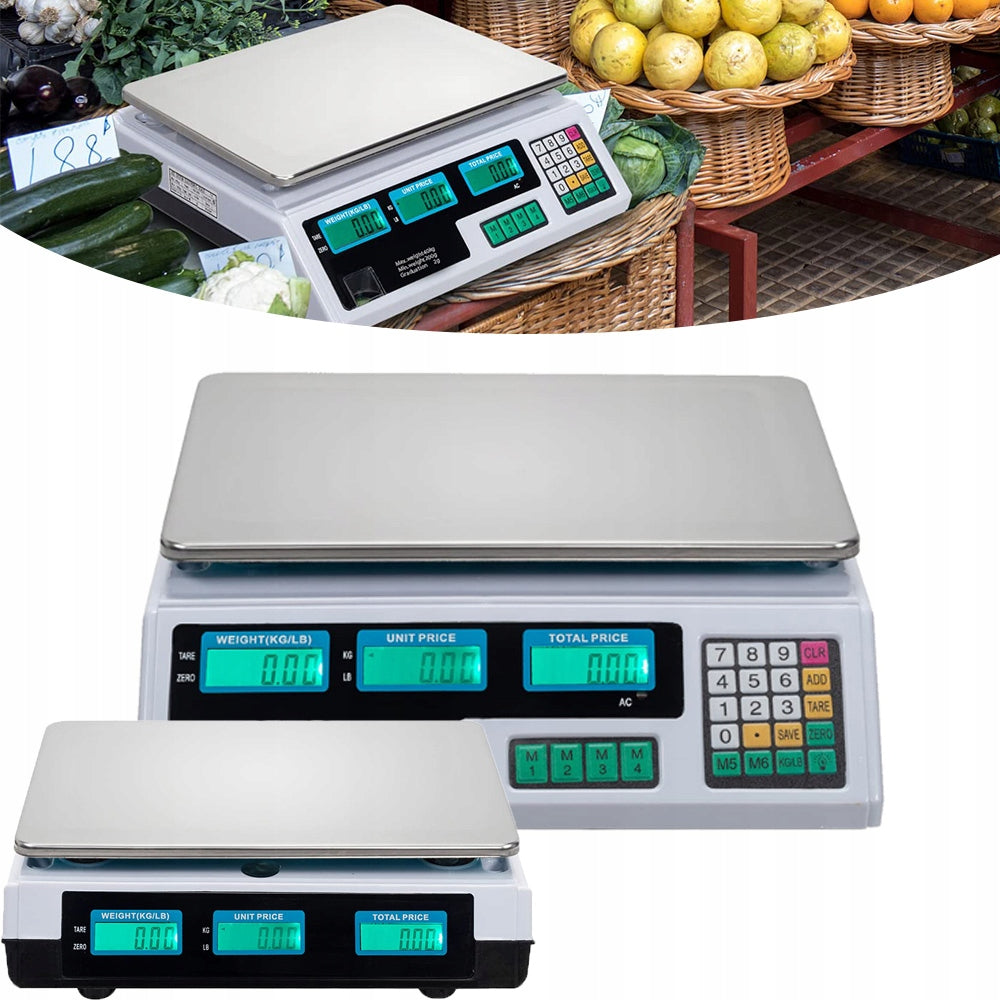 ELECTRONIC SHOP SCALE LCD CALCULATION 40 kg