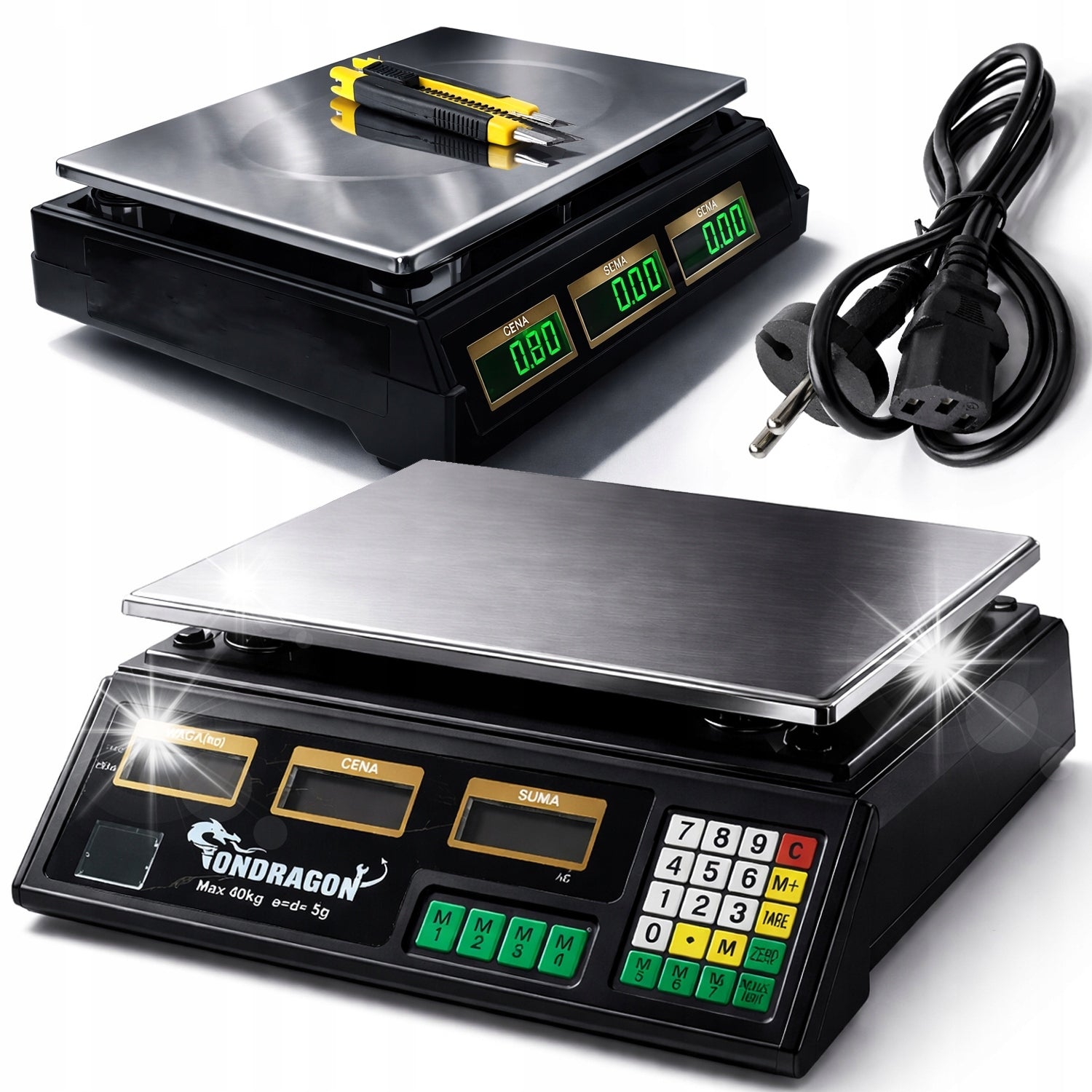 ELECTRONIC SHOP SCALE LCD CALCULATION WITH BATTERY 40 kg OD4015