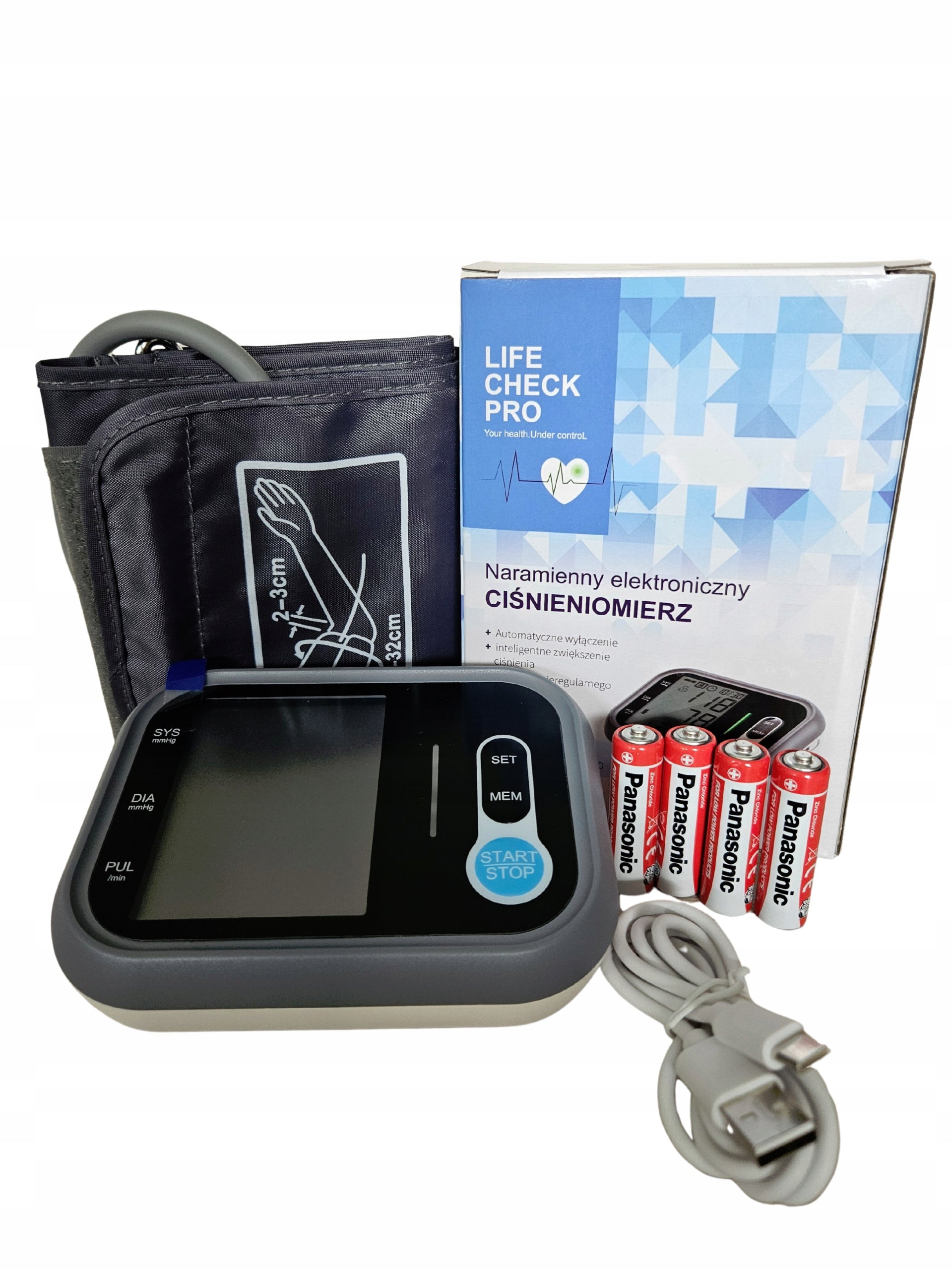 ELECTRONIC SHOULDER BLOOD PRESSURE MONITOR, LARGE DISPLAY, SLEEVE, 4xBATTERIES