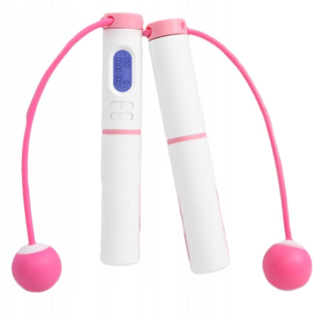 ELECTRONIC SKIPPING ROPE WITH COUNTER 3IN1 BALLS PINK