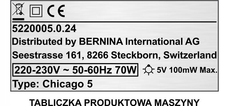 ELECTRONIC Sewing Machine BERNETTE CHICAGO 5 | BERNINA Internat. AG Number of stitches 394