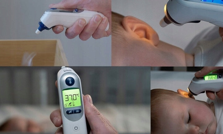 ELECTRONIC THERMOMETER FOR EAR BRAUN HEATED TIP 34° C FLASHLIGHT Manufacturer code TERMOMETR DOUSZNY DLA DZIECI DOKŁADNY +/- 0,2