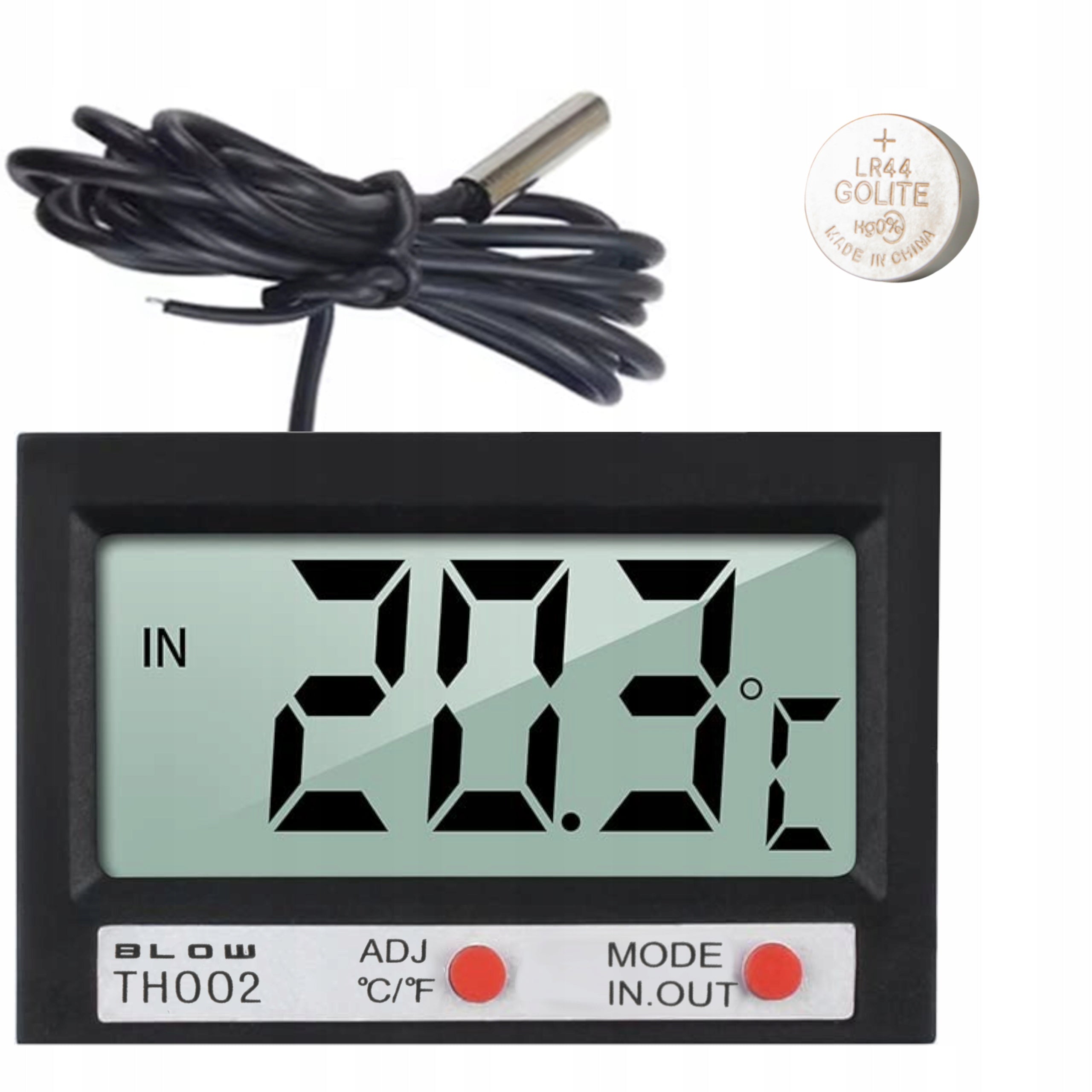 ELECTRONIC THERMOMETER ROOM DIGITAL PROBE CLOCK TEMPERATURE SENSOR