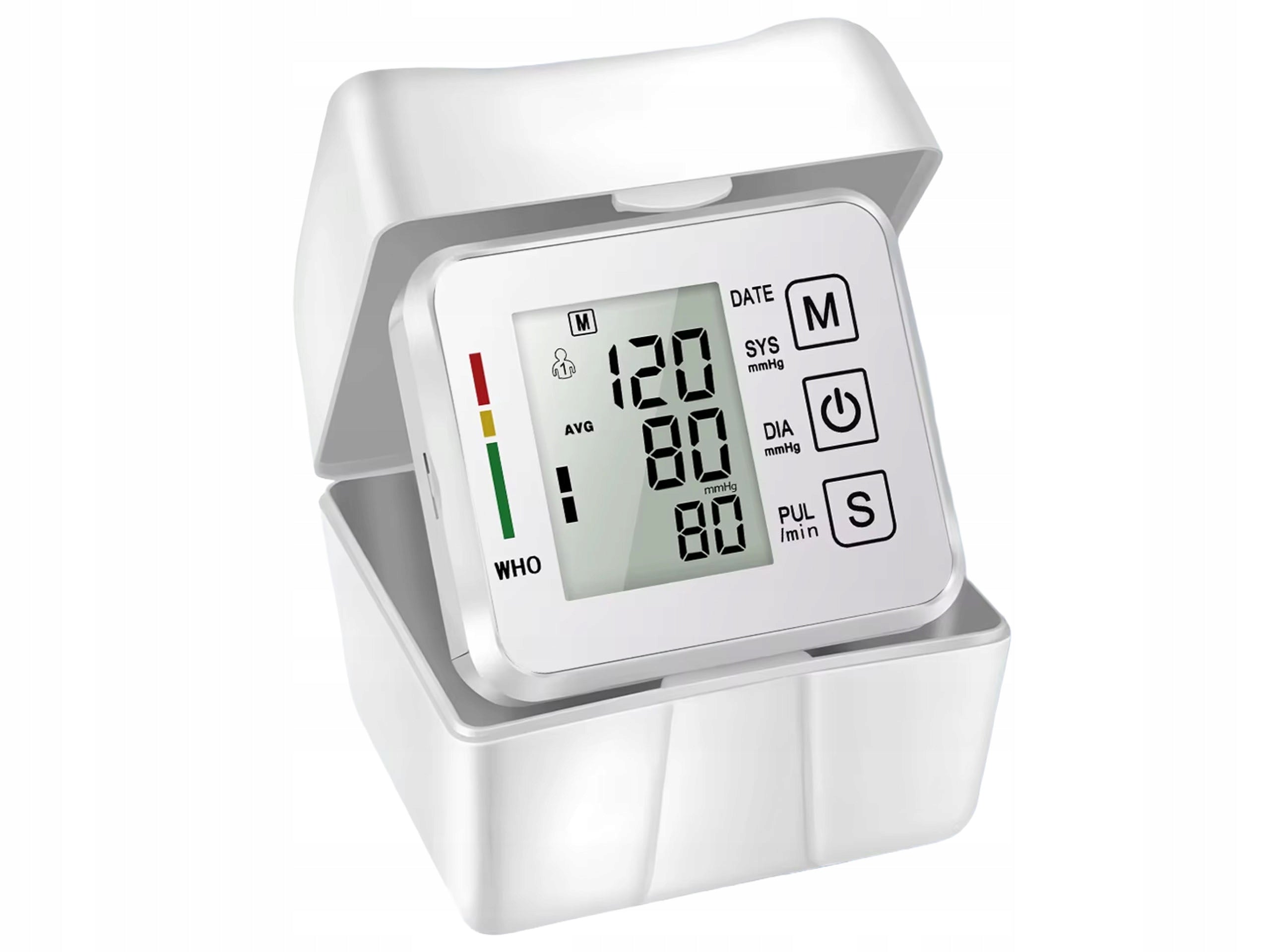 ELECTRONIC WRIST BLOOD PRESSURE MONITOR LCD WRIST SOUND CASE Manufacturer code MED-15805