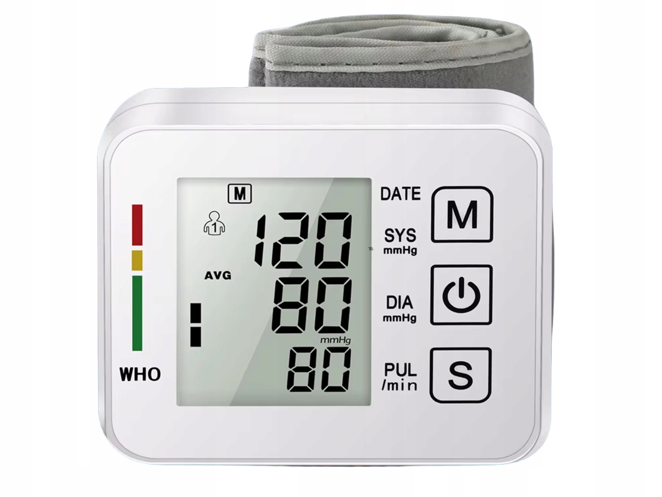 ELECTRONIC WRIST BLOOD PRESSURE MONITOR LCD WRIST SOUND CASE