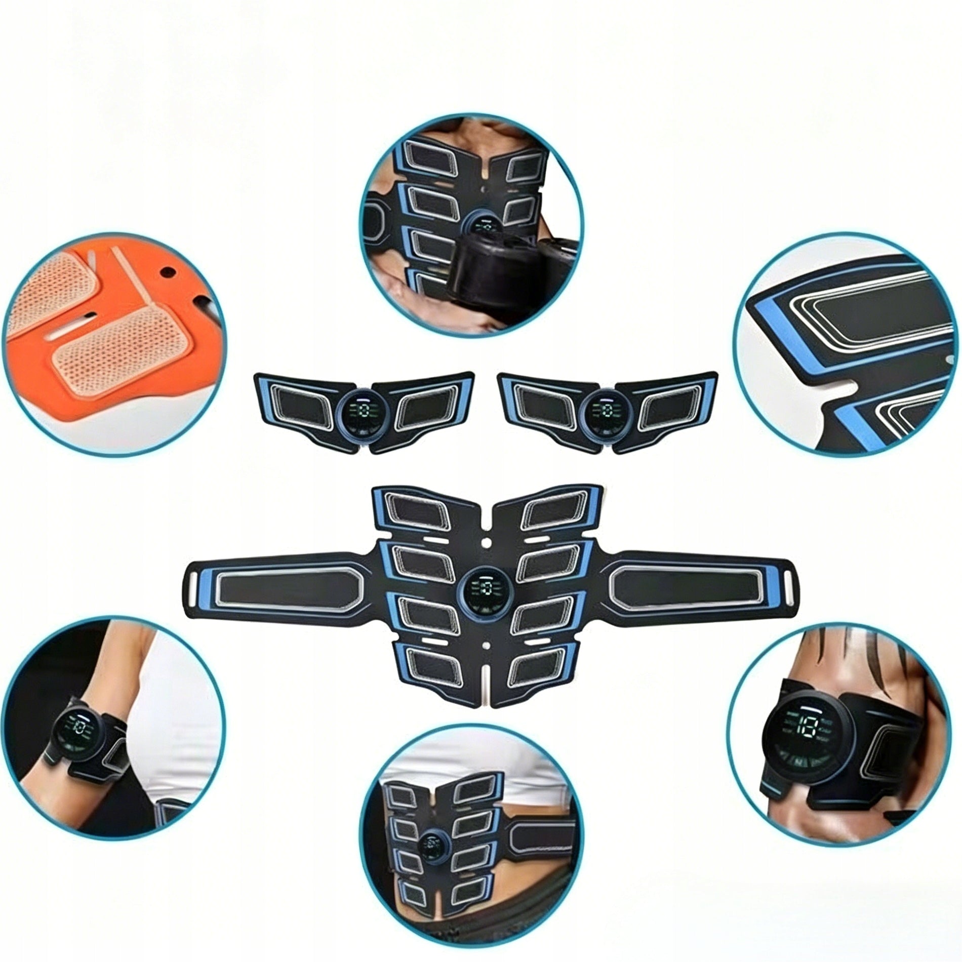 ELECTROSTIMULATOR ABDOMINAL MUSCLE STIMULATOR 3x EMS SLIMMING BELT Product width 15 cm
