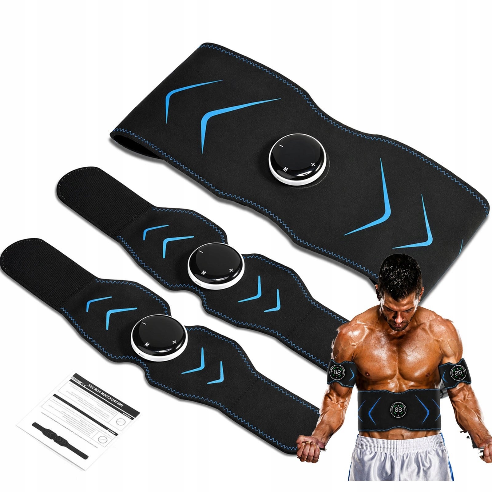 ELECTROSTIMULATOR ABDOMINAL MUSCLES EMS 10MODES SLIMMING BELT 2in1 Set