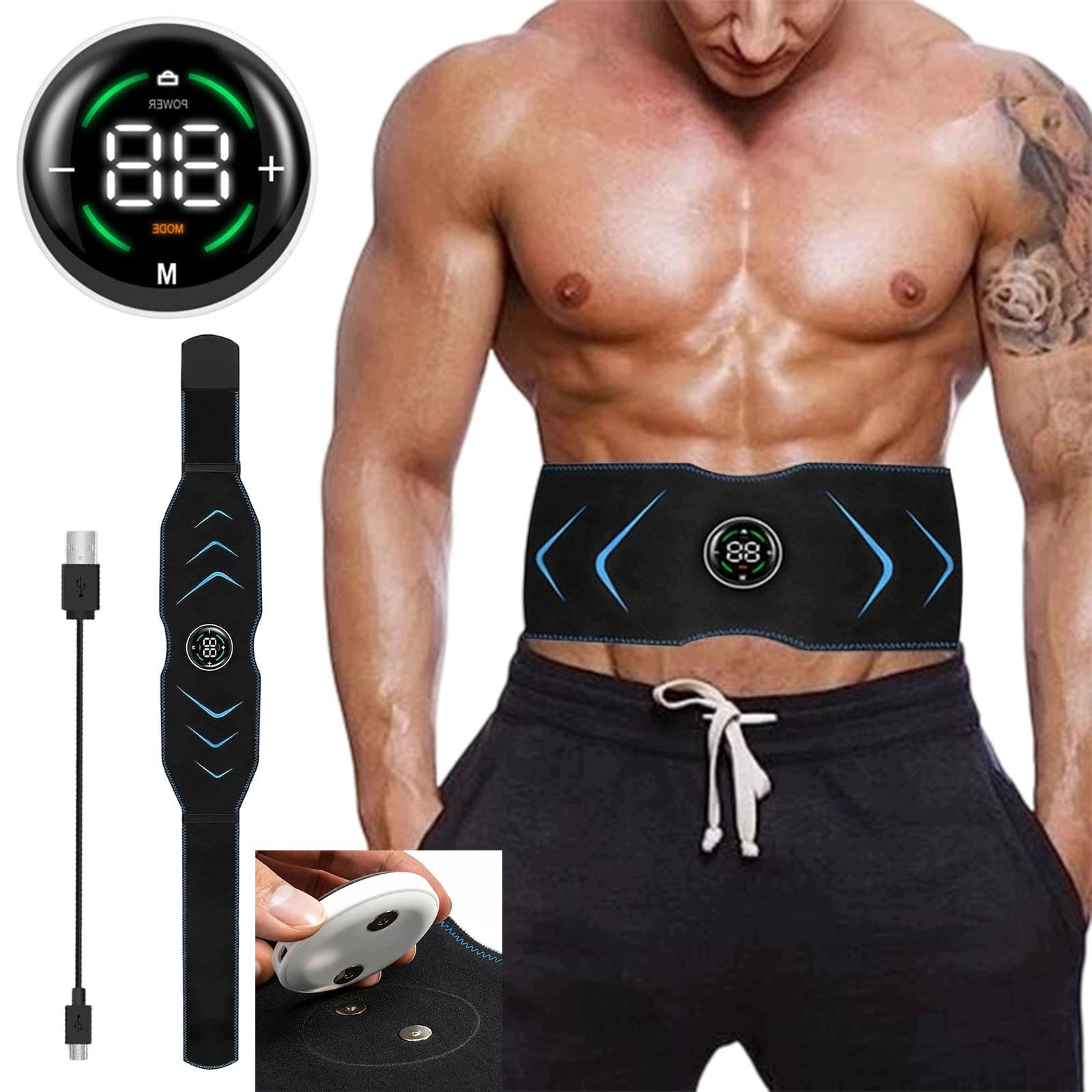 ELECTROSTIMULATOR ABDOMINAL MUSCLES EMS 10MODES SLIMMING BELT 39Intensities