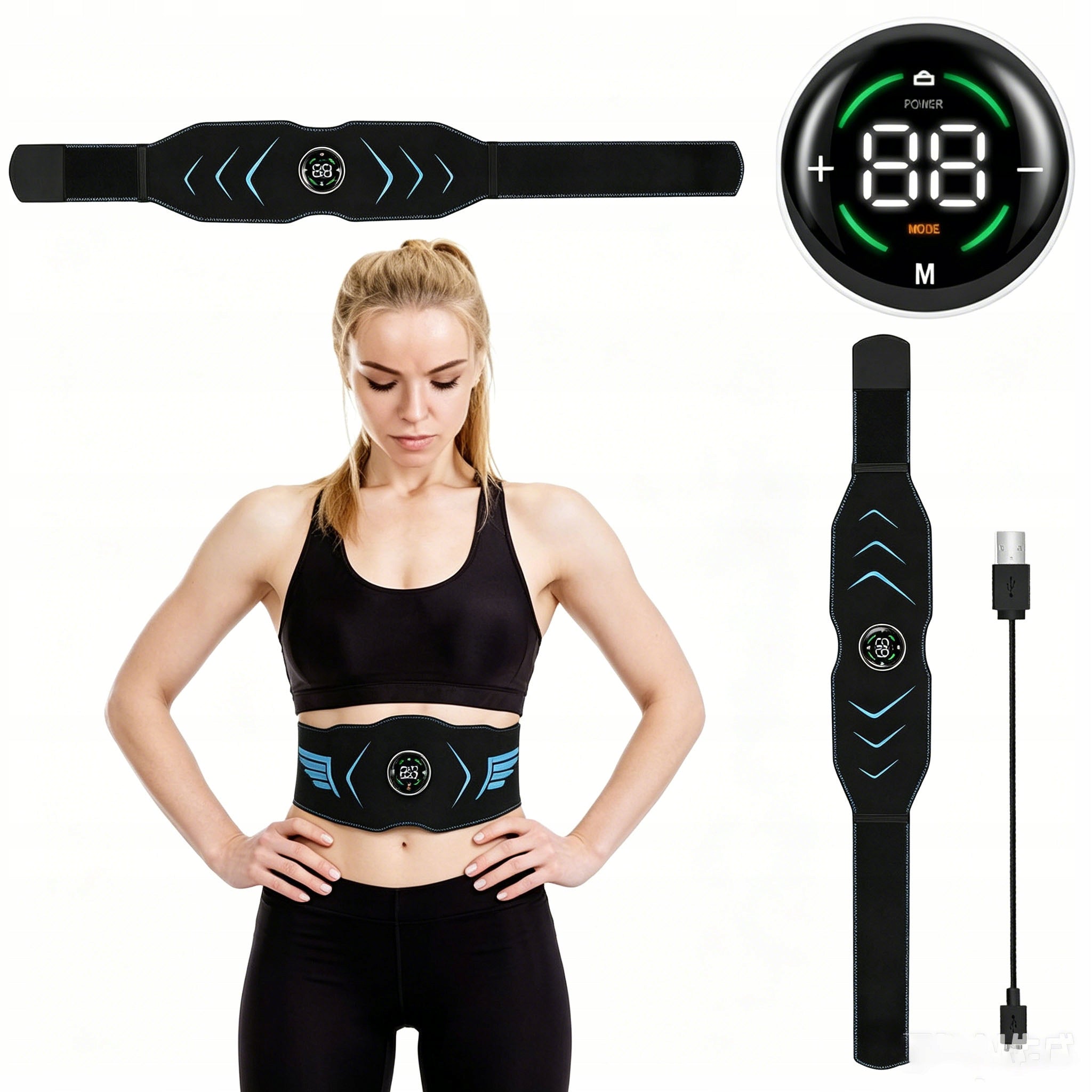 ELECTROSTIMULATOR ABDOMINAL MUSCLES EMS 10MODES SLIMMING BELT 39Intensities