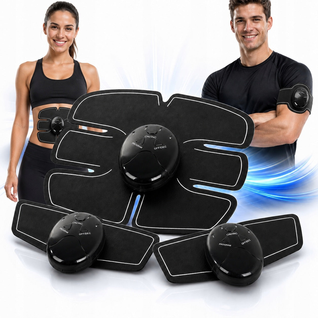 ELECTROSTIMULATOR EMS 3IN1 ABDOMINAL THIGHS 6 HOME TRAINING PROGRAMS